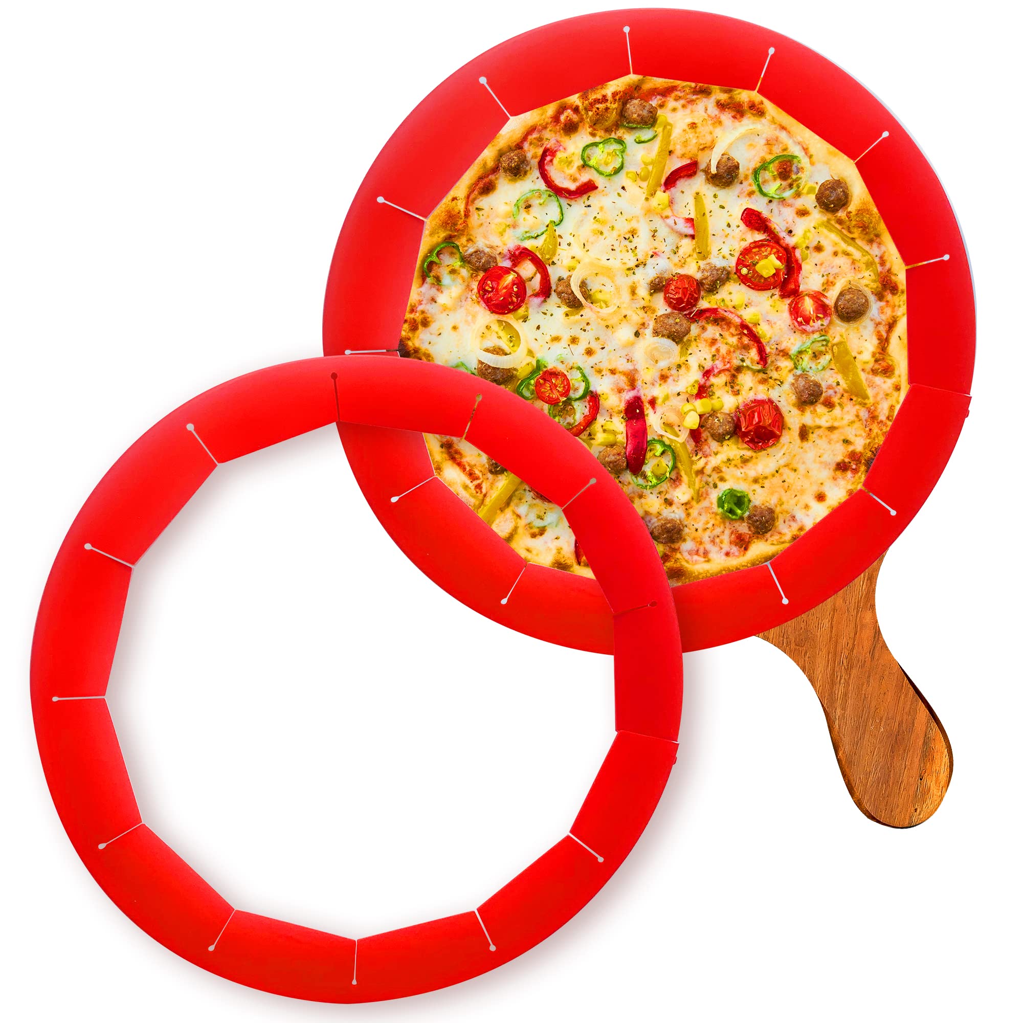 Quwolace 2 Pack Adjustable Silicone Crust Shield, Bpa-Free Pie Crust Protector Cover Kitchen Tool For Baking Pizza, Fit 8-10.7 I