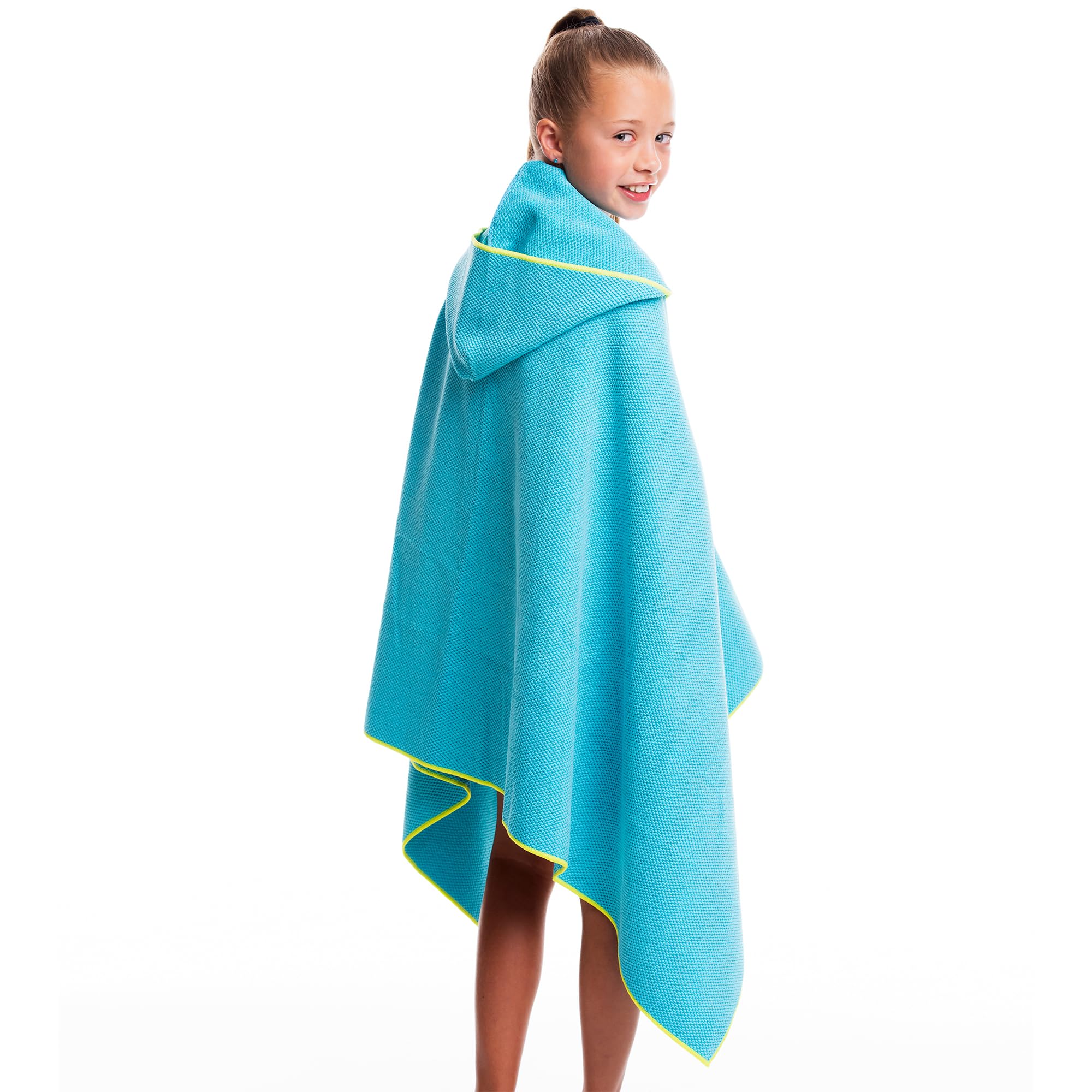 Flow Quick Dry Swim Towel With Hood - Microfiber Hooded Towel For Competitive Swimming And Other Water Sports (Blue)