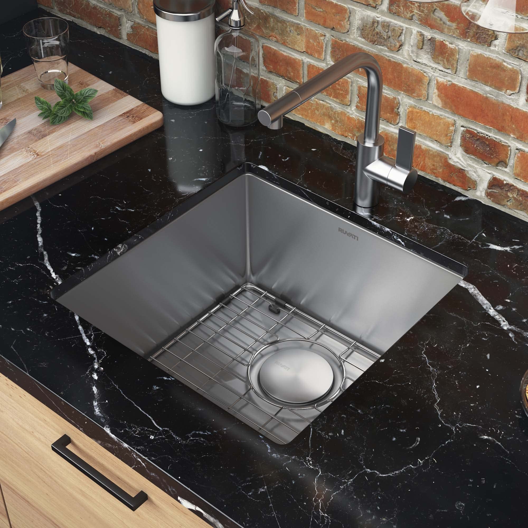 Ruvati 18 Inch Undermount Bar Prep 16 Gauge Kitchen Sink Round Corners Stainless Steel Single Bowl - Rvh7118