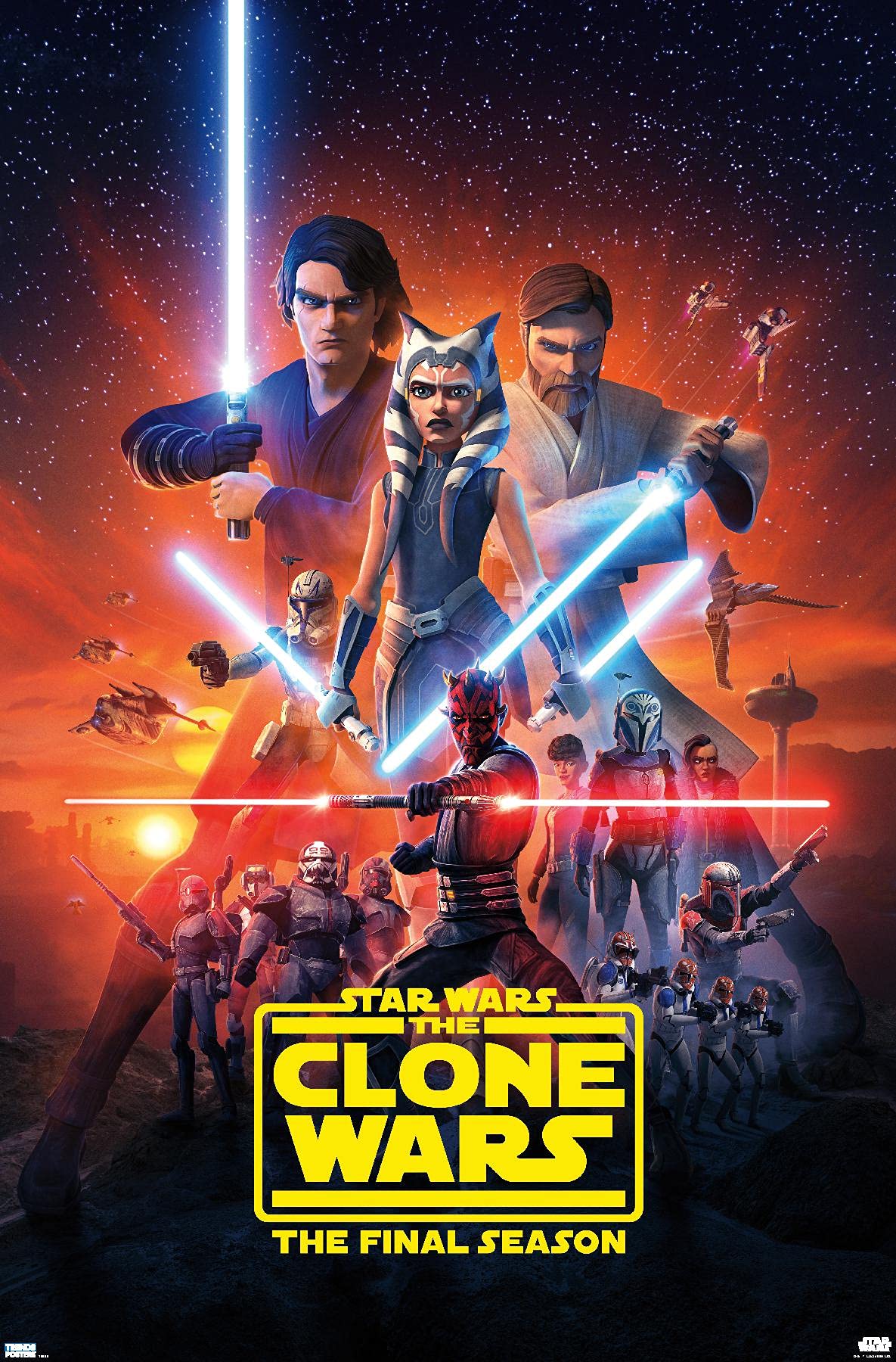 Trends International Star Wars: The Clone Wars - Season 7 Key Art Wall Poster, 22.375'' X 34'', Unframed Version
