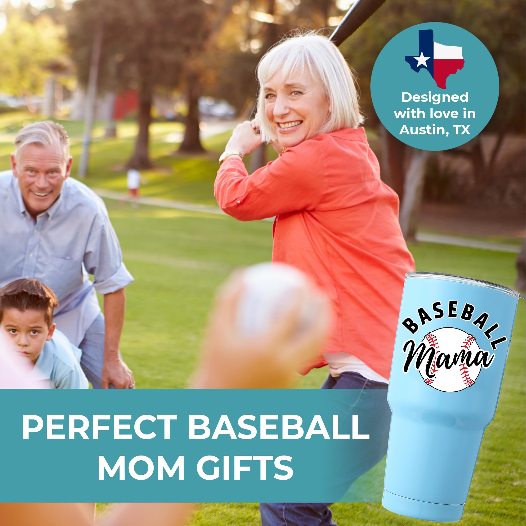 KEDRIAN Baseball Mama Tumbler 30oz, Baseball Mom Gift Ideas, Baseball Coffee Travel Mug, Birthday, Christmas, Gift Ready