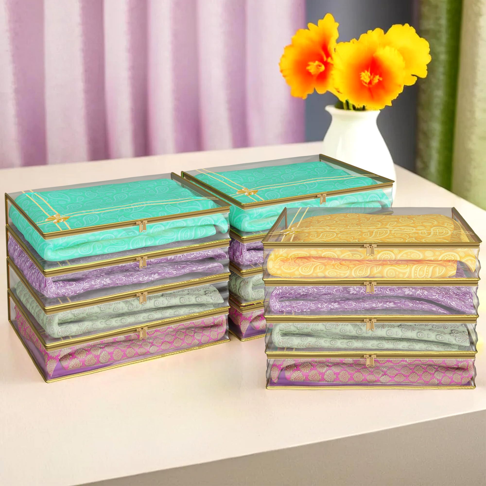 Urbane Home Saree Cover | Clothes Storage Bag | Suit Packing Cover | Cloth Stoarge Organizer | Wardrobe Cloth Storage Organiser 