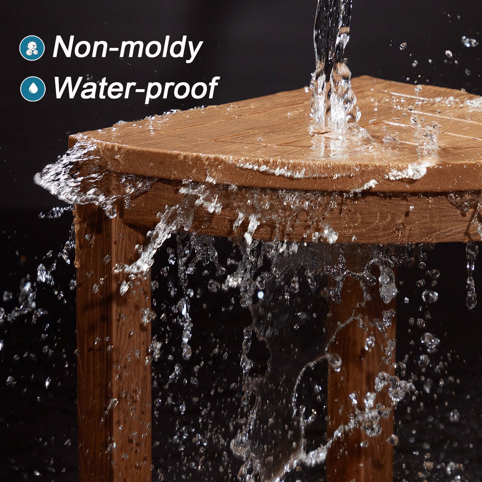 Corner Shower Stool For Shaving Leg, Waterproof Bathroom Shower Bench Seat For Inside Shower, Poly Lumber Plastic Shower Chair S