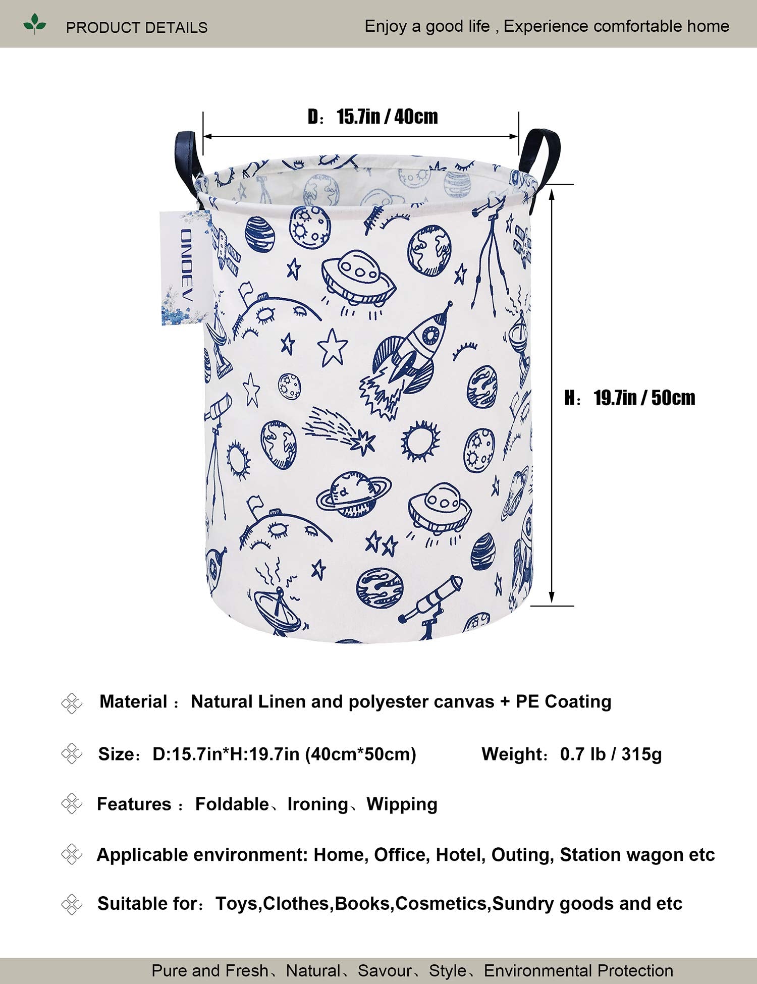 ONOEV Round waterproof laundry basket,gift basket,suitable for children s room and toy storage(musical instrument)