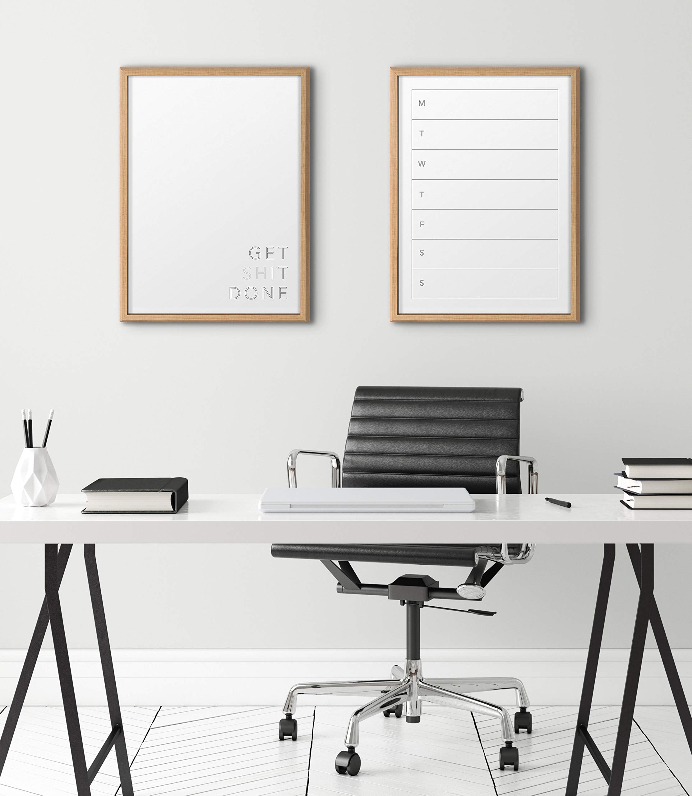 Kate And Laurel Blake Get It Done Framed Printed Printed Dry-Erase Glass Wall Art By The Creative Bunch Studio, 18X24 Natural, I
