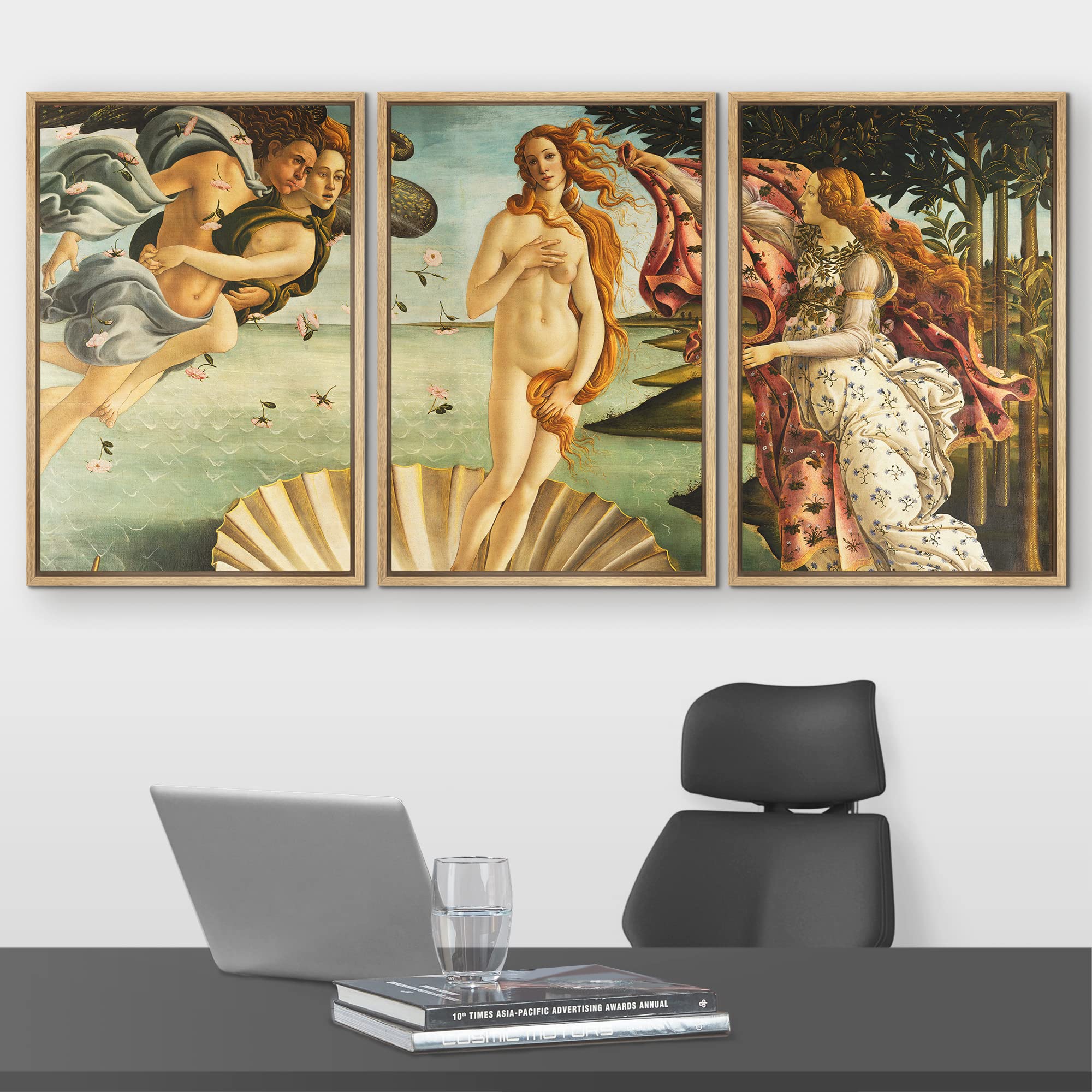 Wall26 Framed Canvas Print Wall Art Set The Birth Of Venus By Sandro Botticelli Cultural Historic Oil Painting Fine Art Reproduc