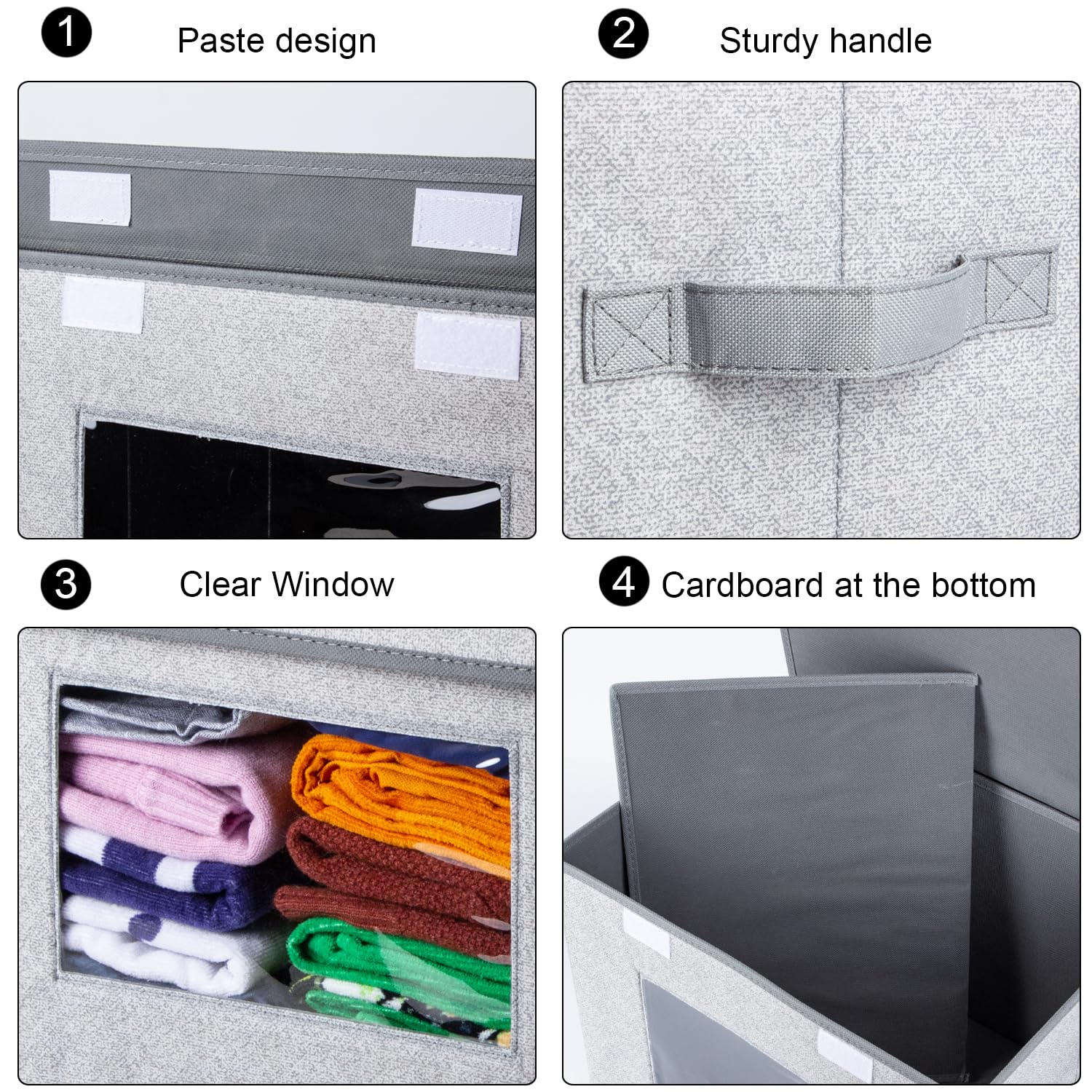 Univivi Larger Fabric Collapsible Storage Bins [2-Pack] Foldable Storage Boxes With Lids, Storage Cube Organizer Basket For Home