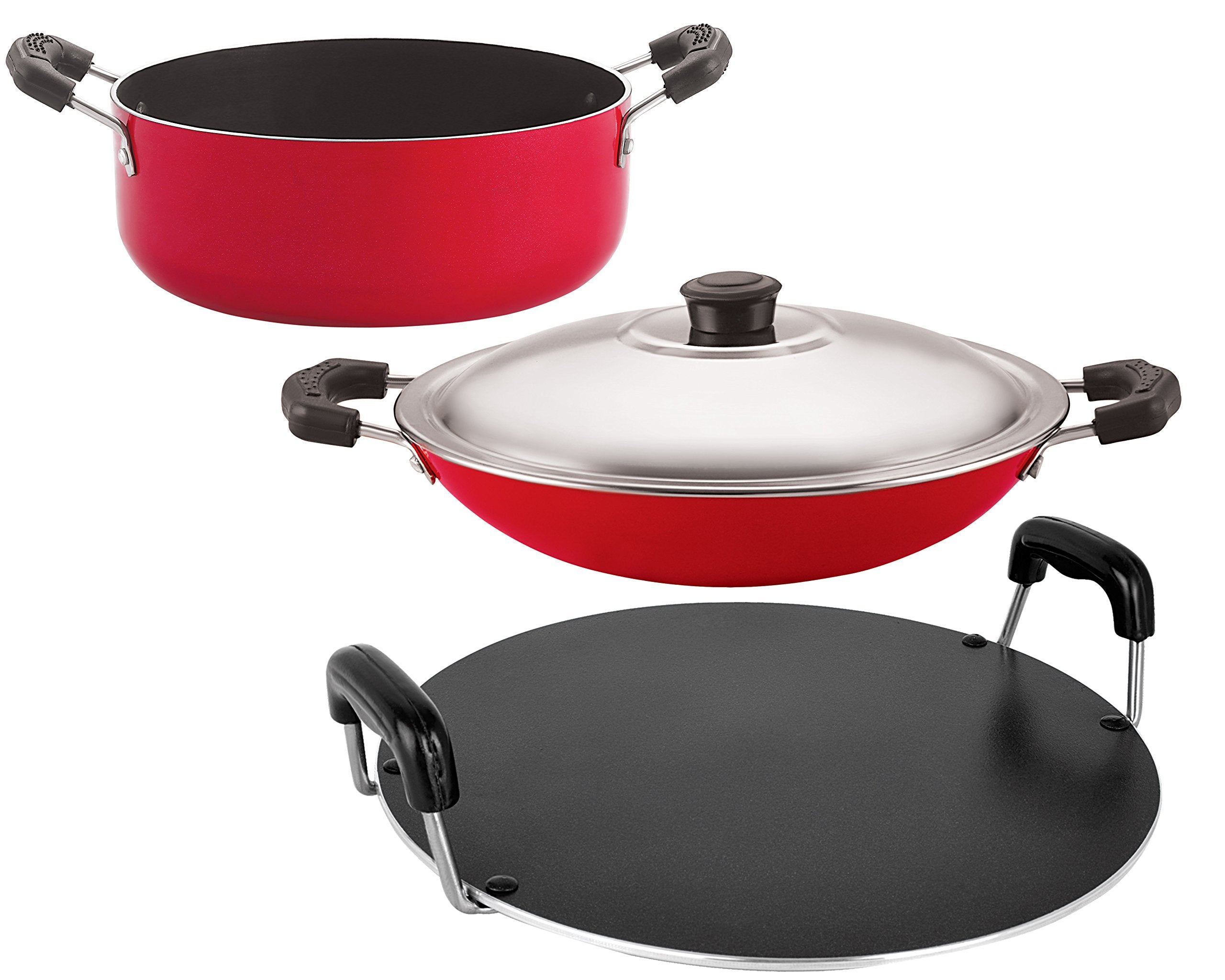 Nirlon NonStick Stain Resistance Aluminium Kitchen Cooking Essential Set