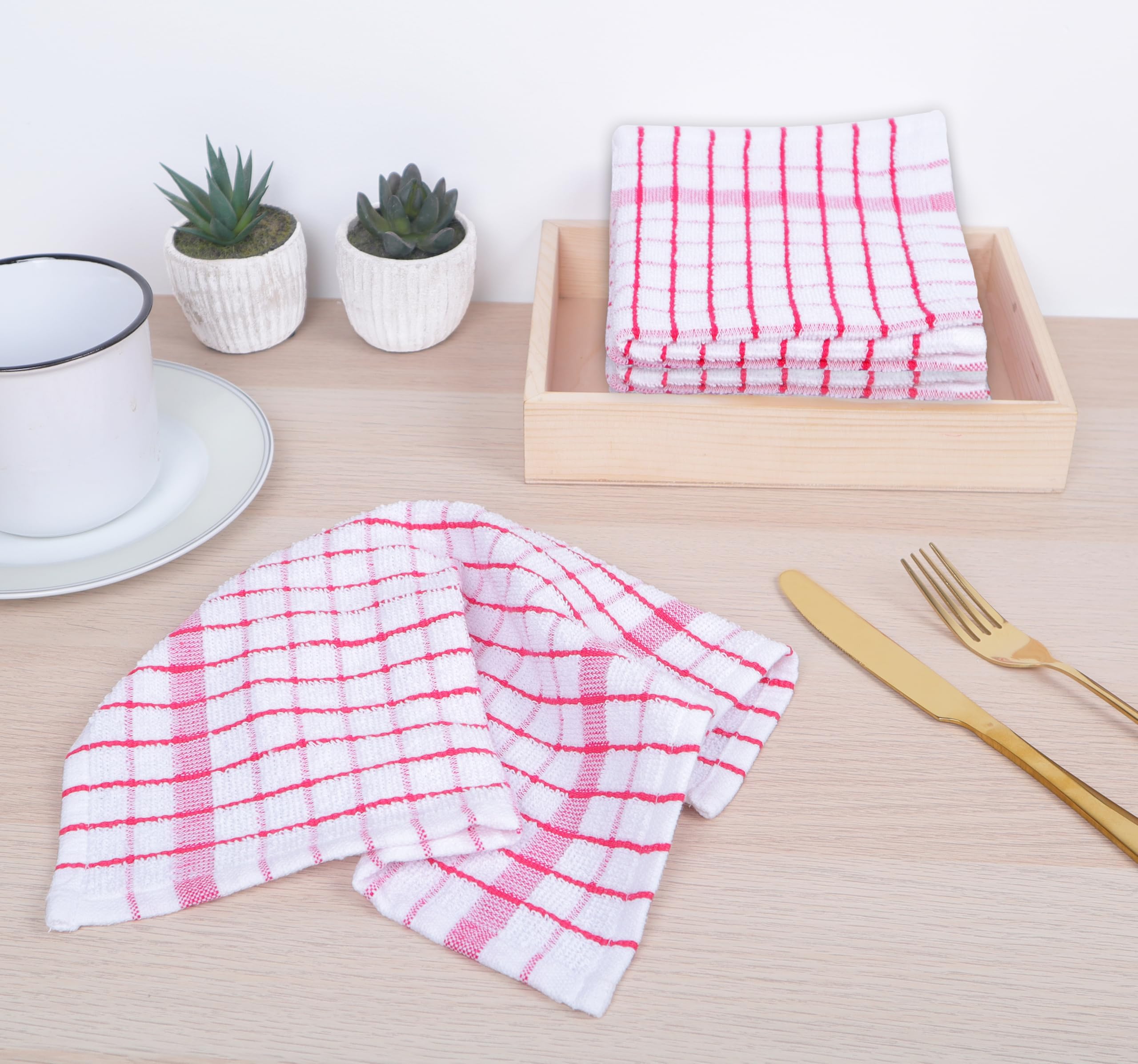 Amour Infini Kitchen Dish Cloths Set Of 8 - Ultra Soft, Highly Absorbent, Quick-Drying Terry Cotton Dishcloths 12''X12'' Inch Wa