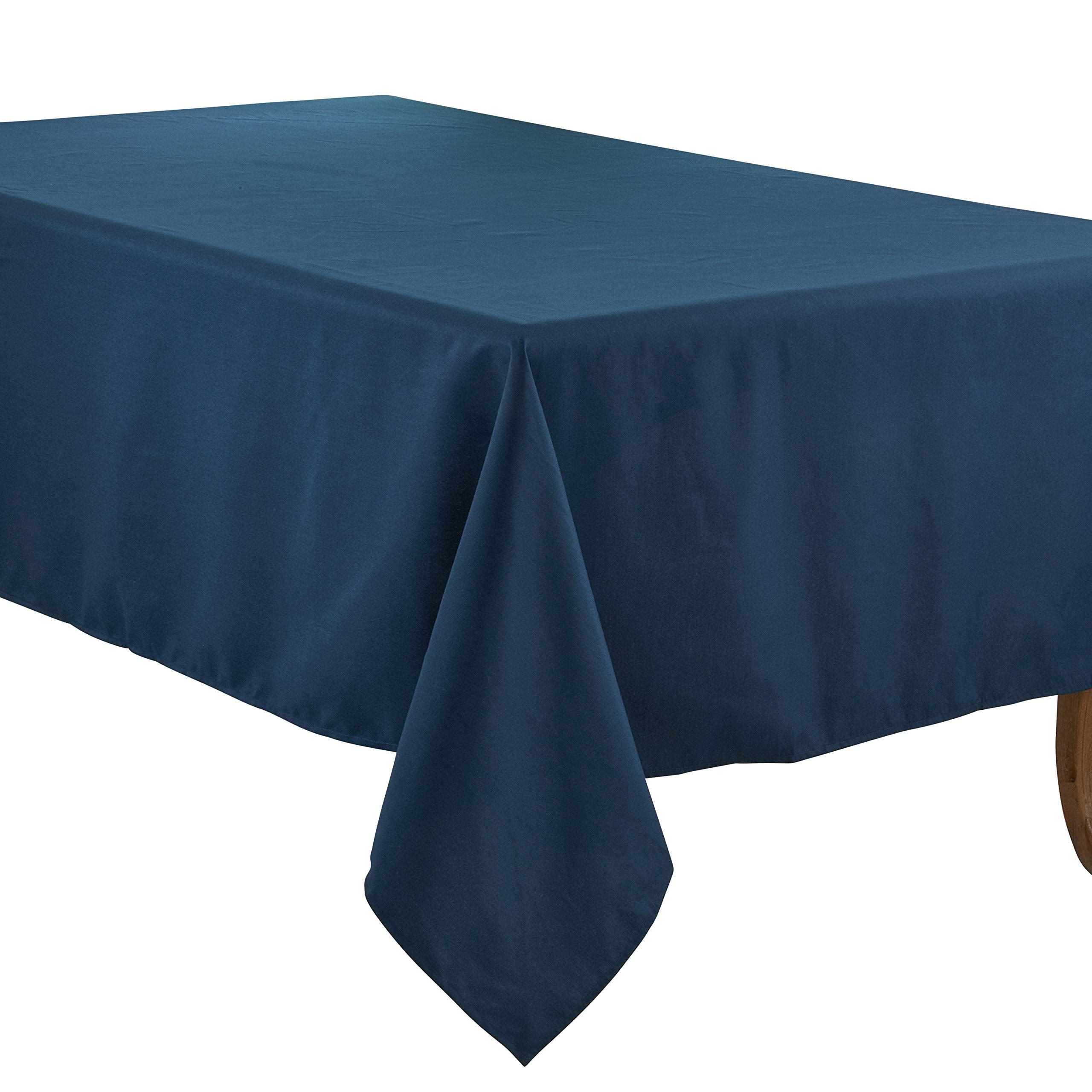 SARO LIFESTYLE Collection Casual Design Everyday Tablecloth, 65 x 84, Navy Blue