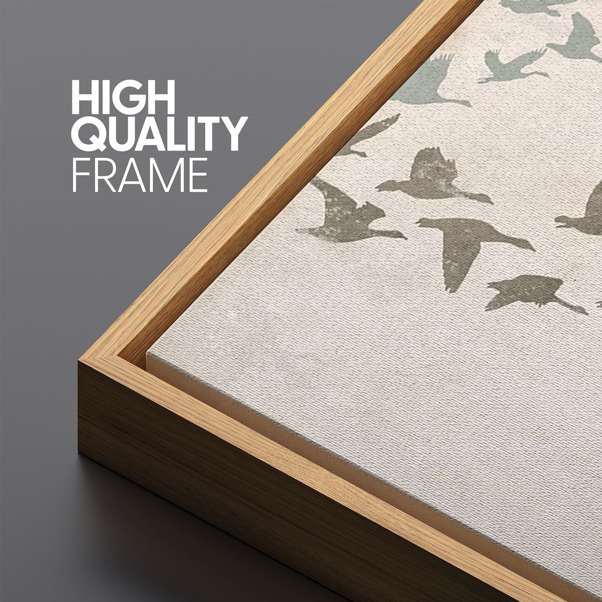 Mudecor Extra Large Framed Canvas Print Wall Art Wild Freedom Assorted Birds In Flight Antique Retro Fine Art Illustrations Deco