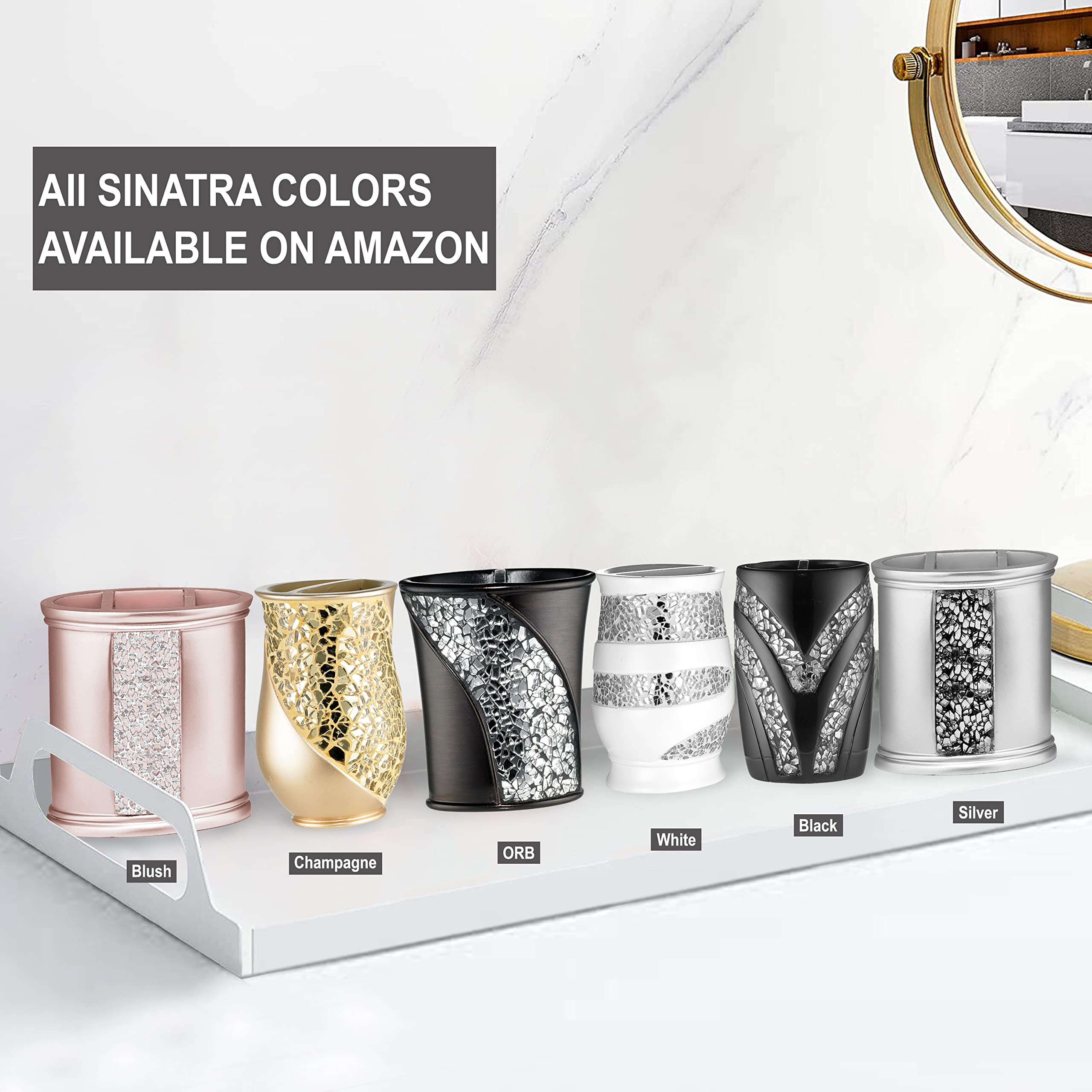 Zahari Home Sinatra Bath Tooth Brush Holder Modern Tooth Brush And Toothpaste Holder, Blush