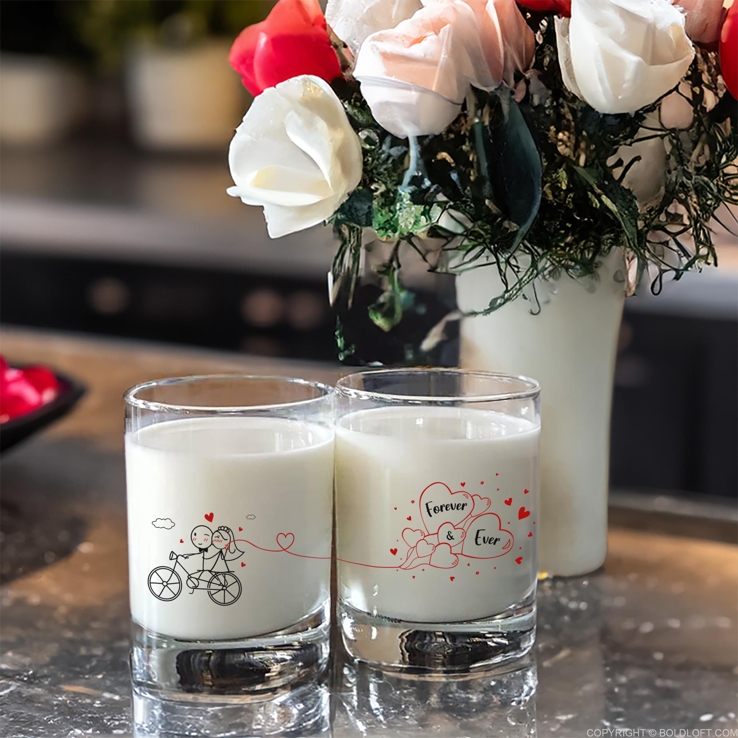 Boldloft Forever & Ever Wedding Glasses For Couples-Wedding Gifts Engagement Gifts His And Hers Gifts For Bridal Shower Wedding