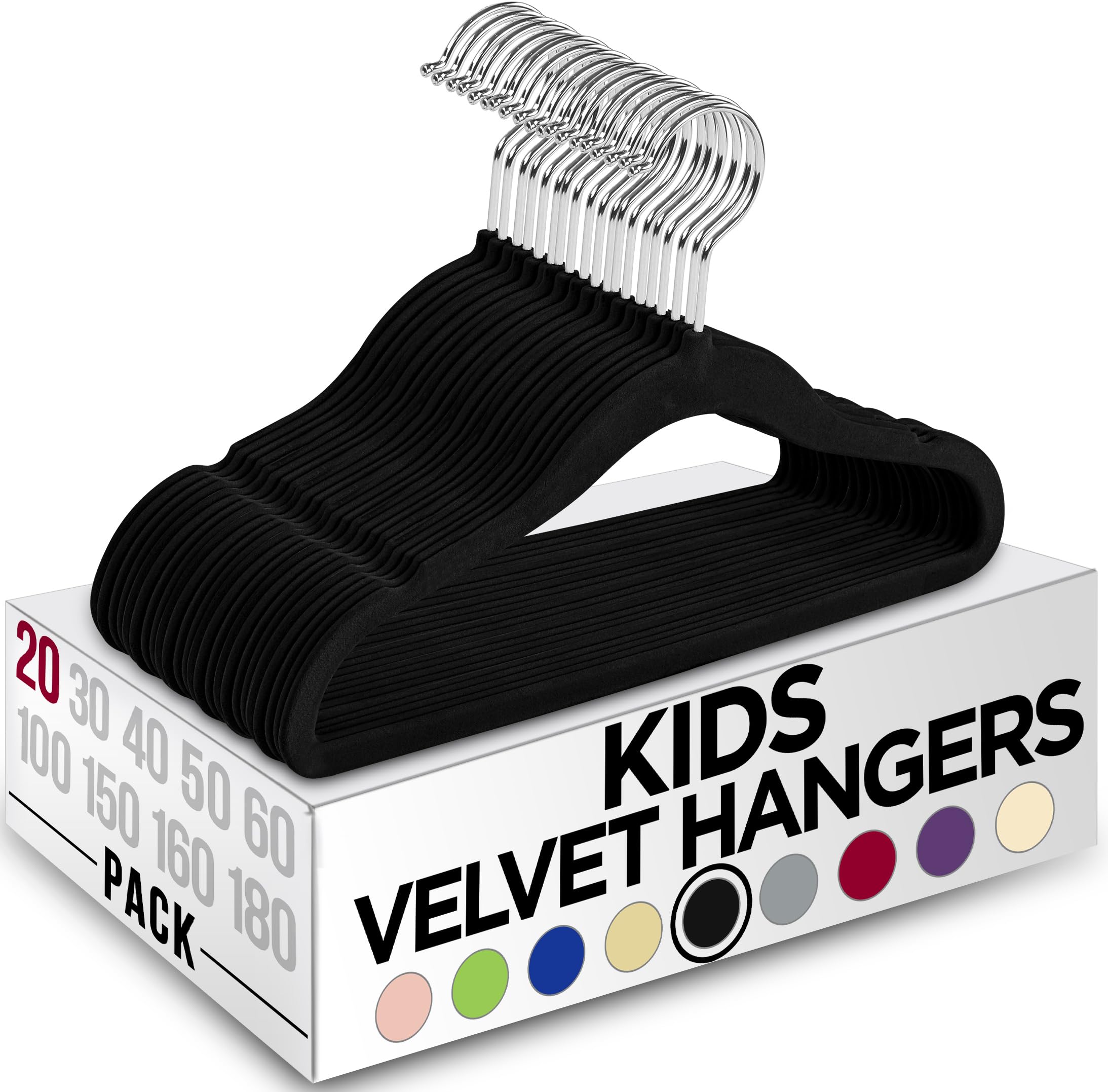 Utopia Home Kids Hangers Velvet (20 Pack) - 11 Inch Durable Baby Hangers For Closet - Perfect Toddler Hangers Non Slip For Every