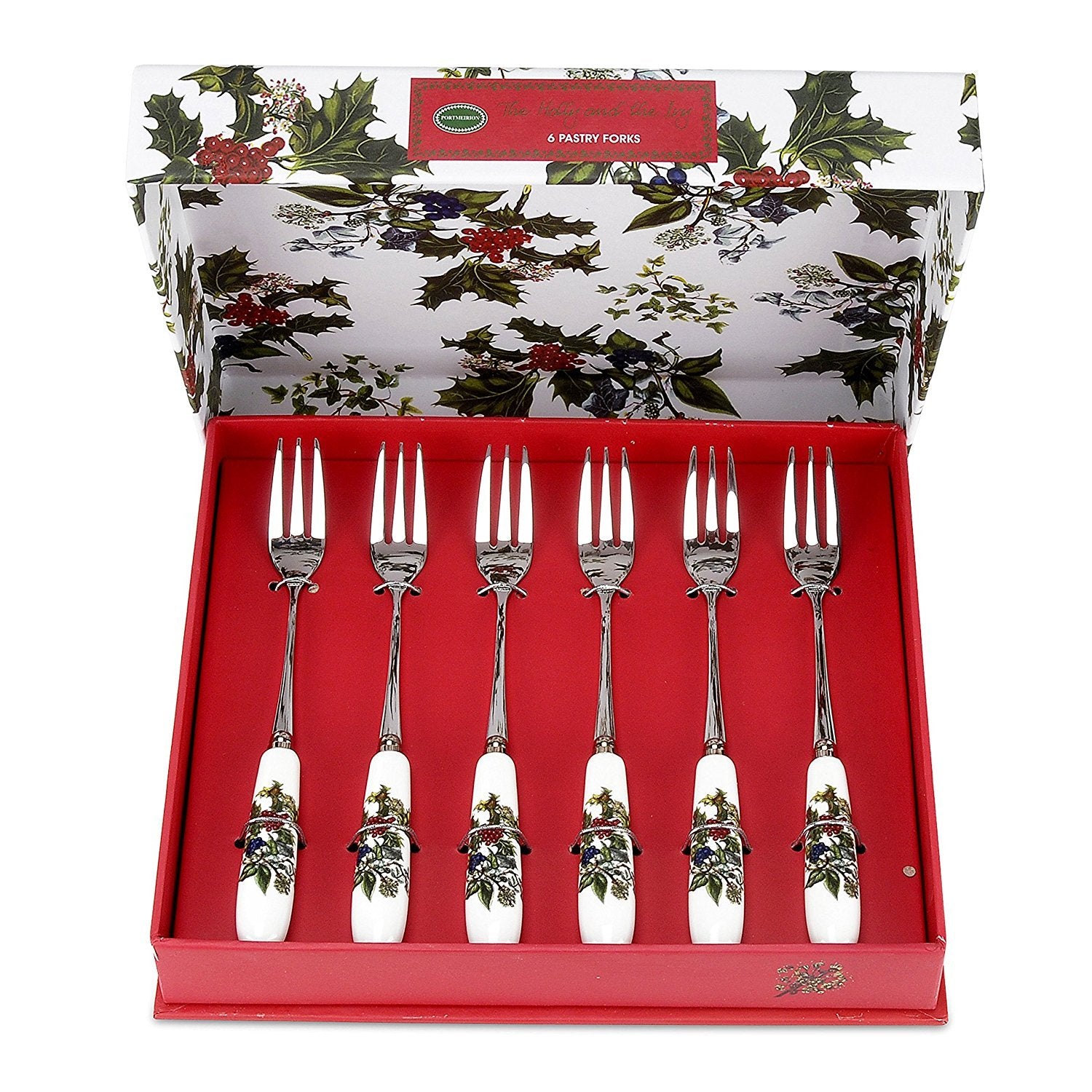 Portmeirion The Holly And The Ivy Pastry Forks, Set Of 6