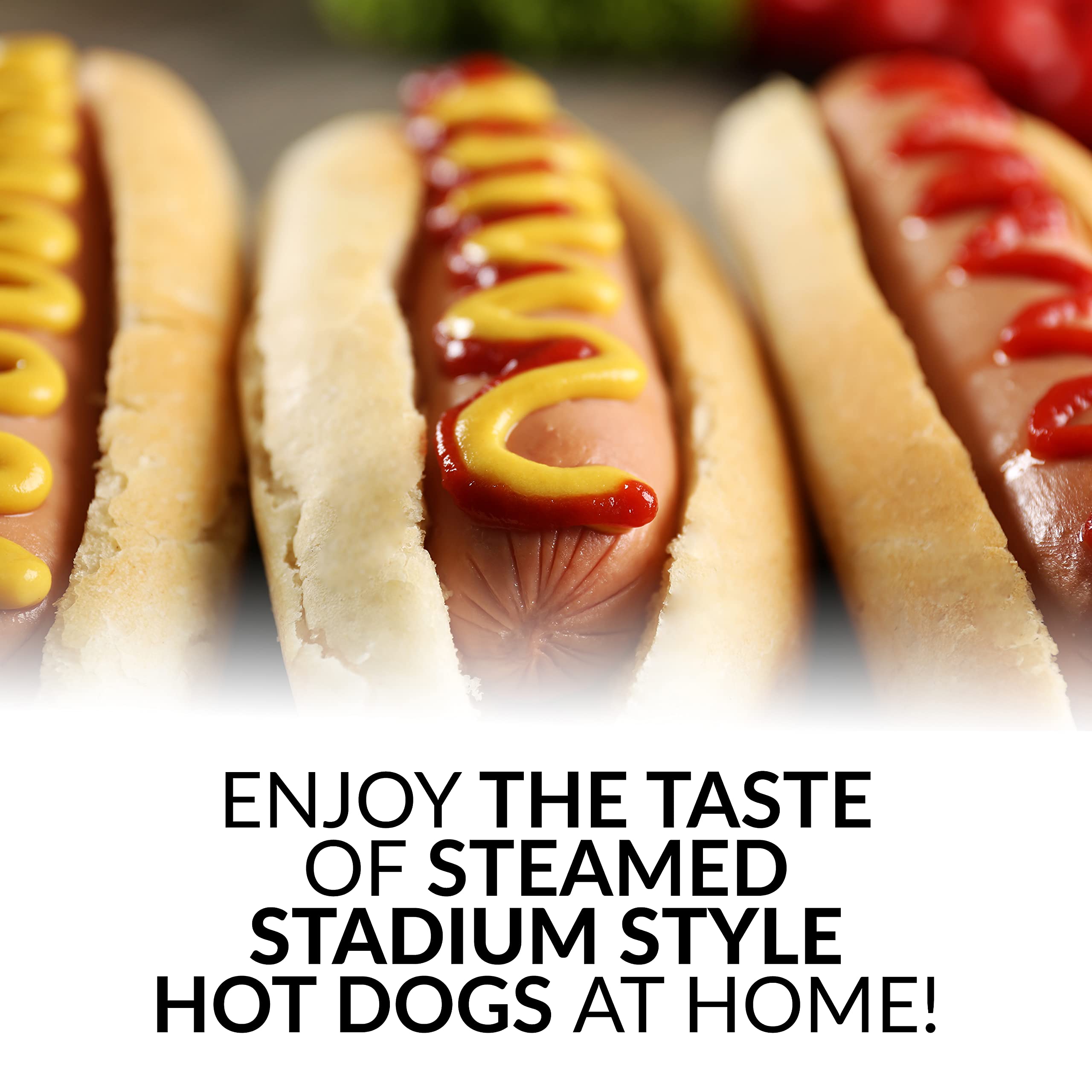 Nostalgia Extra Large Diner-Style Steamer 20 Hot Dogs And 6 Bun Capacity, Perfect For Breakfast Sausages, Brats, Vegetables, Fis