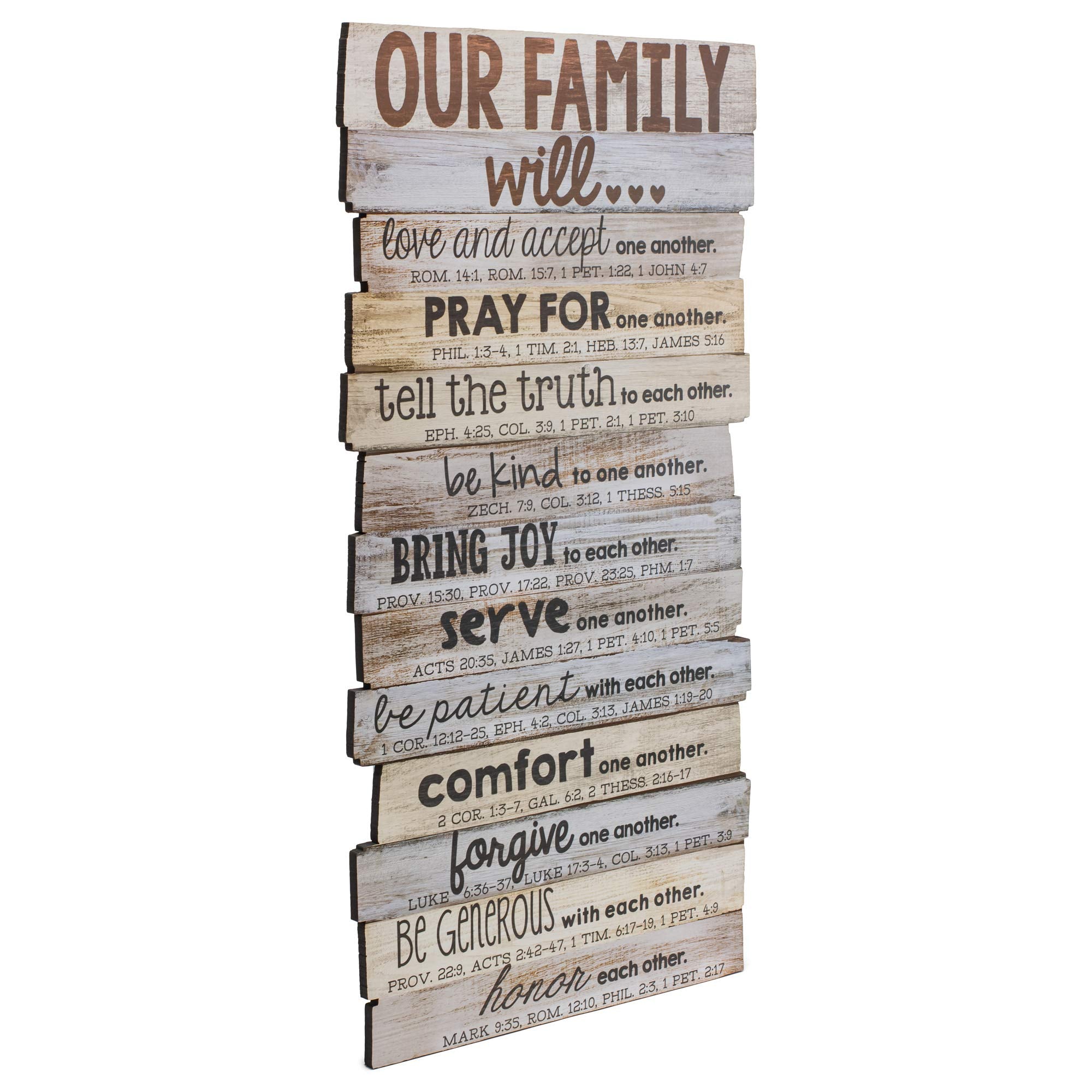 Lighthouse Christian Products Our Family Will Love One Another Rustic Stacked Pallet 15.25 X 29.25 Wood Plaque