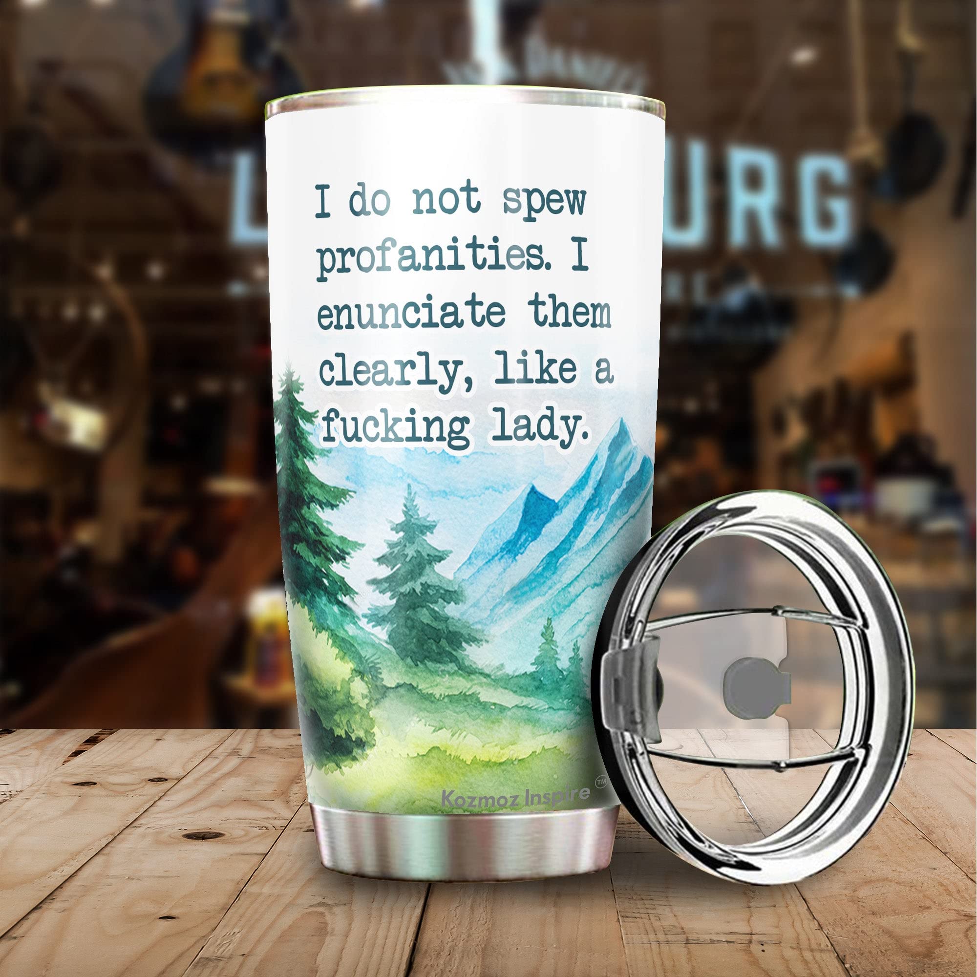 Kozmoz Inspire I Do Not Spew Profanities Tumbler 20 Oz - Novelty Tumbler And Gift, Friends - Gifts For Coworkers Friends Men Wom