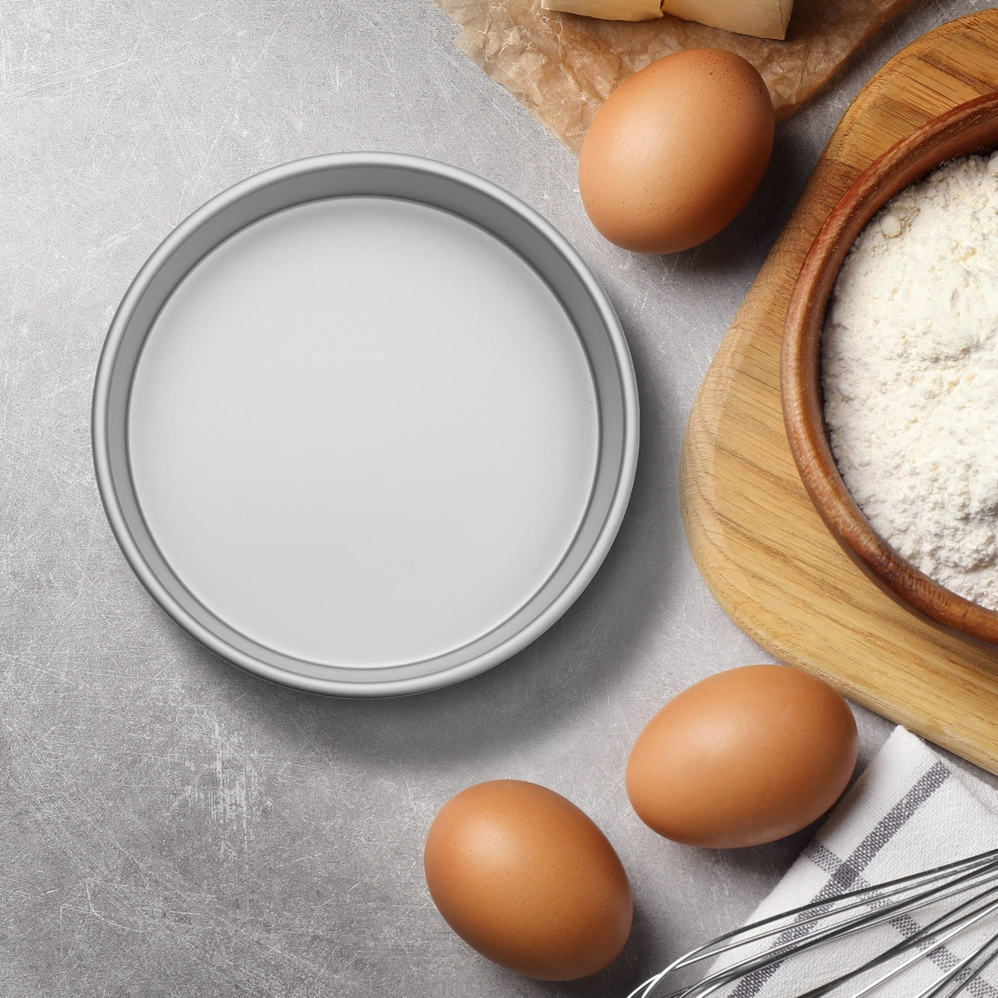 Last Confection 2-Piece Round Cake Pan Set - 4'' X 2'' Deep Aluminum Pans