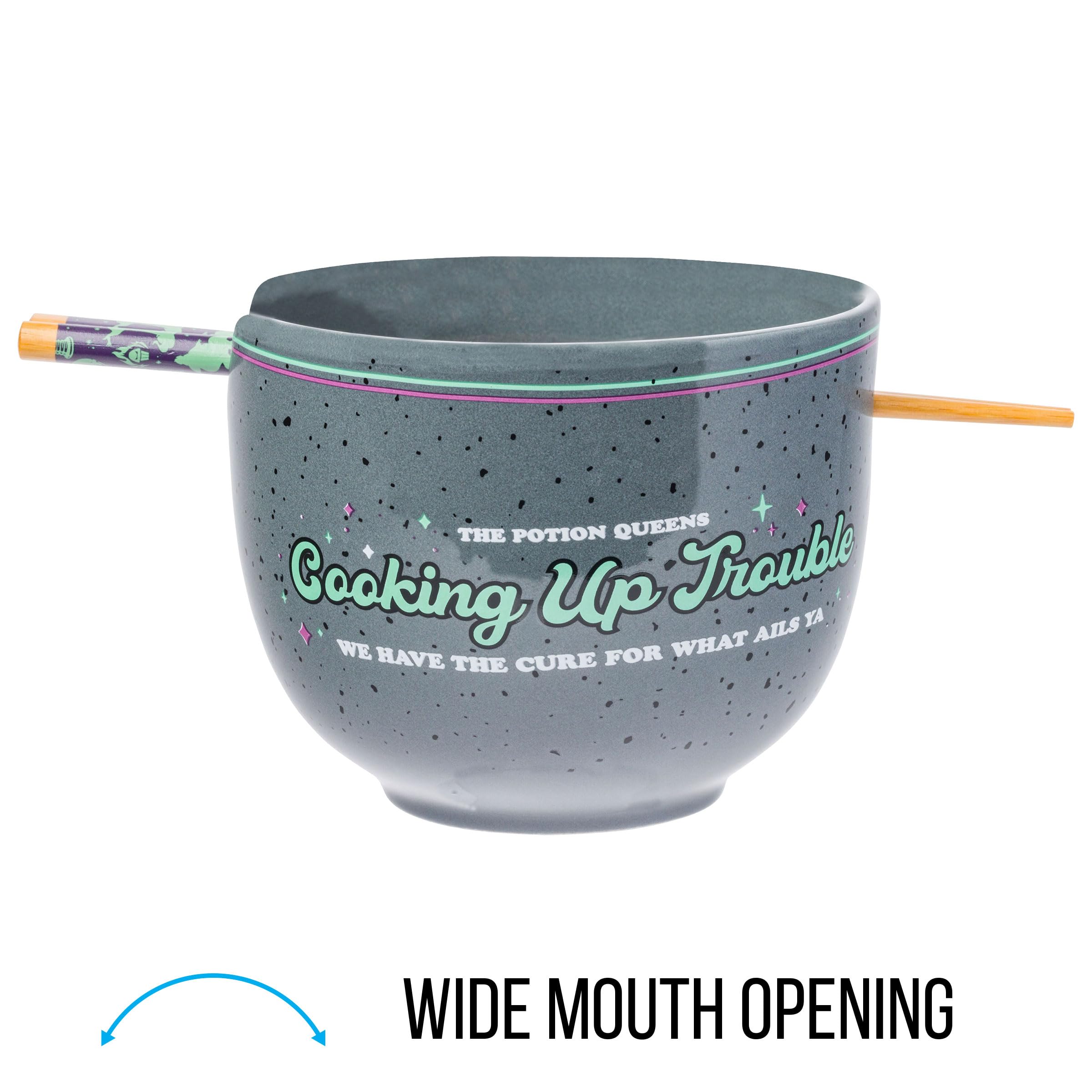 Silver Buffalo Disney Villains Featuring Ursula, Evil Queen, And Yzma Cooking Up Trouble Ceramic Ramen Noodle Rice Bowl With Cho
