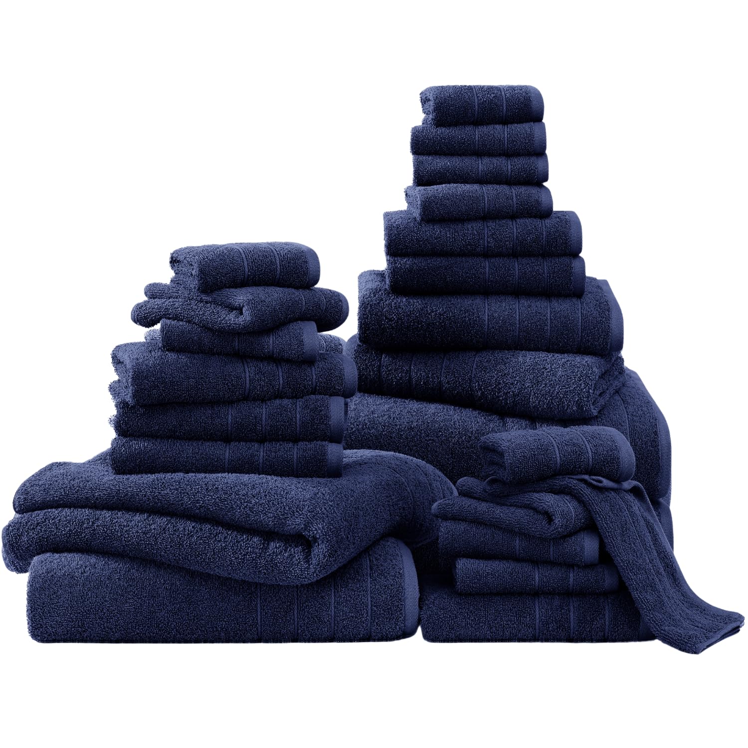 Casa Platino 24 Piece 100% Cotton Towels For Bathrooom, 2 Bath Sheets, 2 Large Bath Towels(30''X 60''), 2 Gym Towels(24''X 48'')