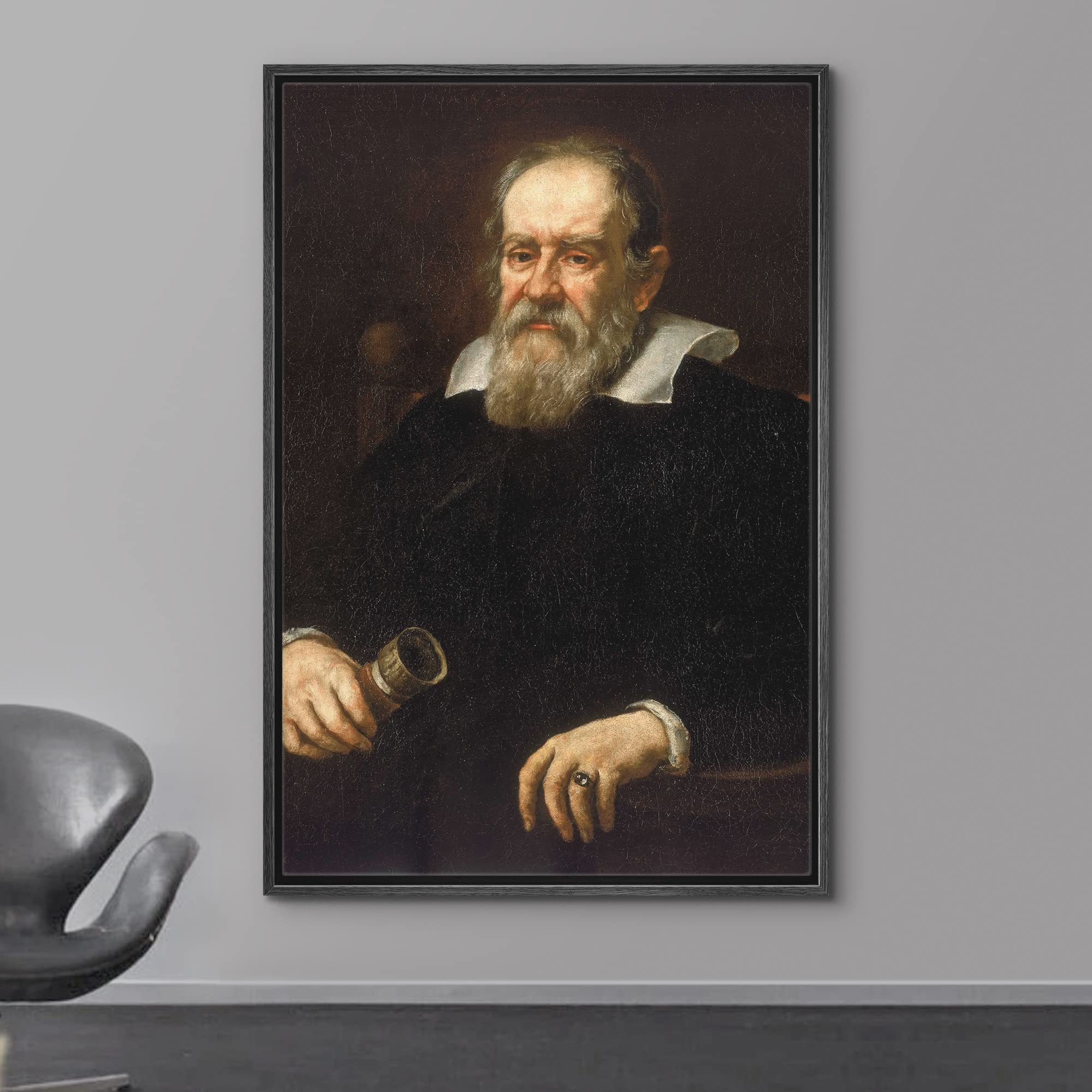 Wall26 Framed Canvas Print Wall Art Portrait Of Galileo Galilei People Pop Culture Historical Realism Famous Closeup Colorful Mu