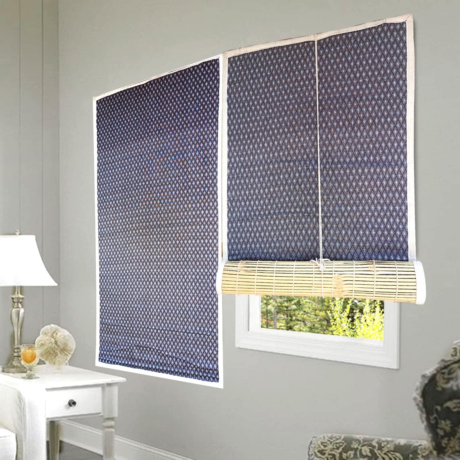 Foreign Holics Waterproof Roll Up Bamboo Curtain/Blinds Chicks For Window, Door, Balcony, Outdoor And Indoor Home Use (3.6 Width