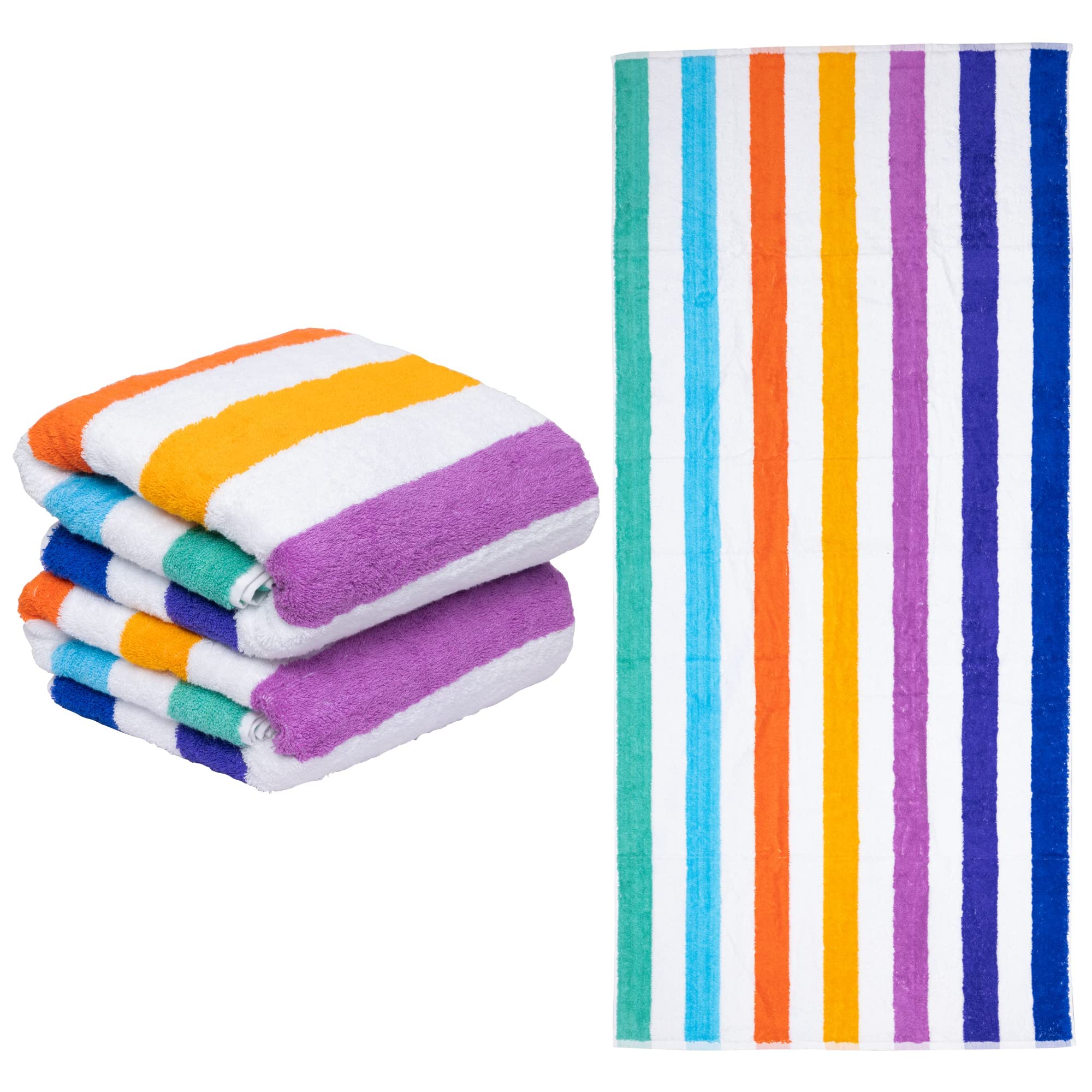 Organic Mate Large Beach Towels Set Of 2-35X70 Soft & Absorbent Oversized Sheet Made Of 100% Cotton - For Swimming Pool, Home, B