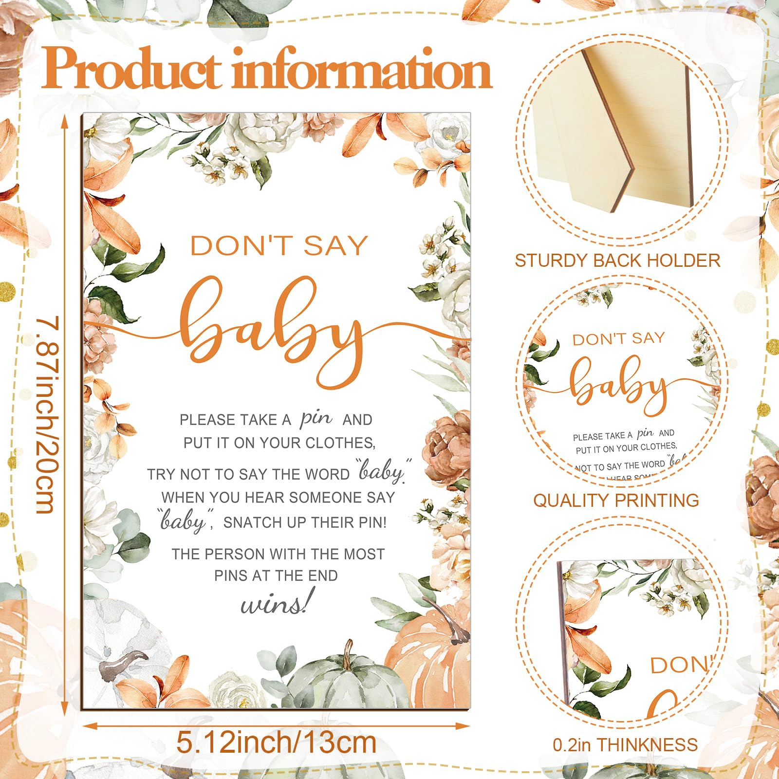 Patelai 321 Pcs Little Pumpkin Baby Shower Decorations Fall Thanksgiving Baby Shower Games Supply for Gender Reveal Party Games