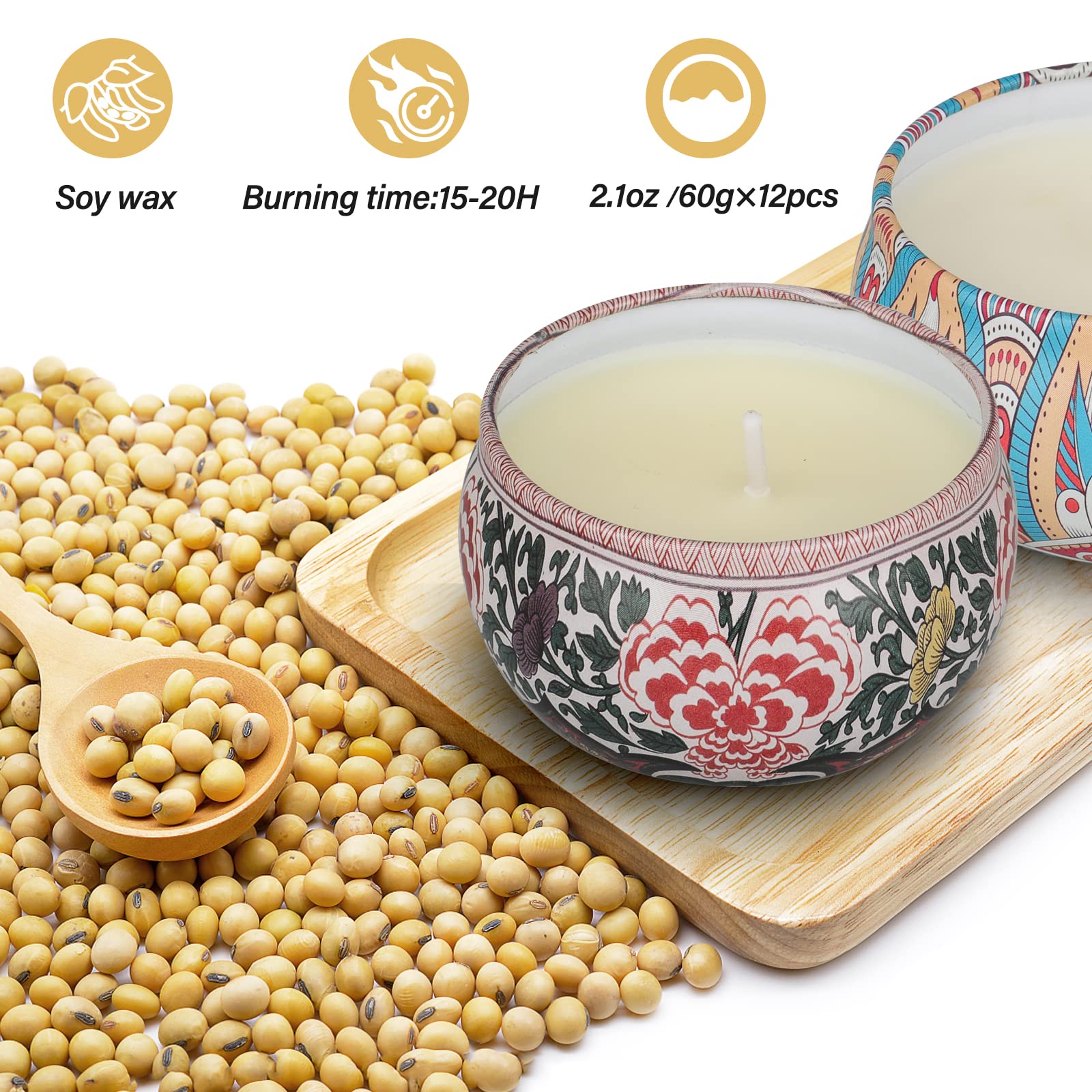 12 Pack Scented Candles Clearance, Valentines Day Gifts for Women, Candles for Home Scented Long Lasting Natural Soy Candles, Wo