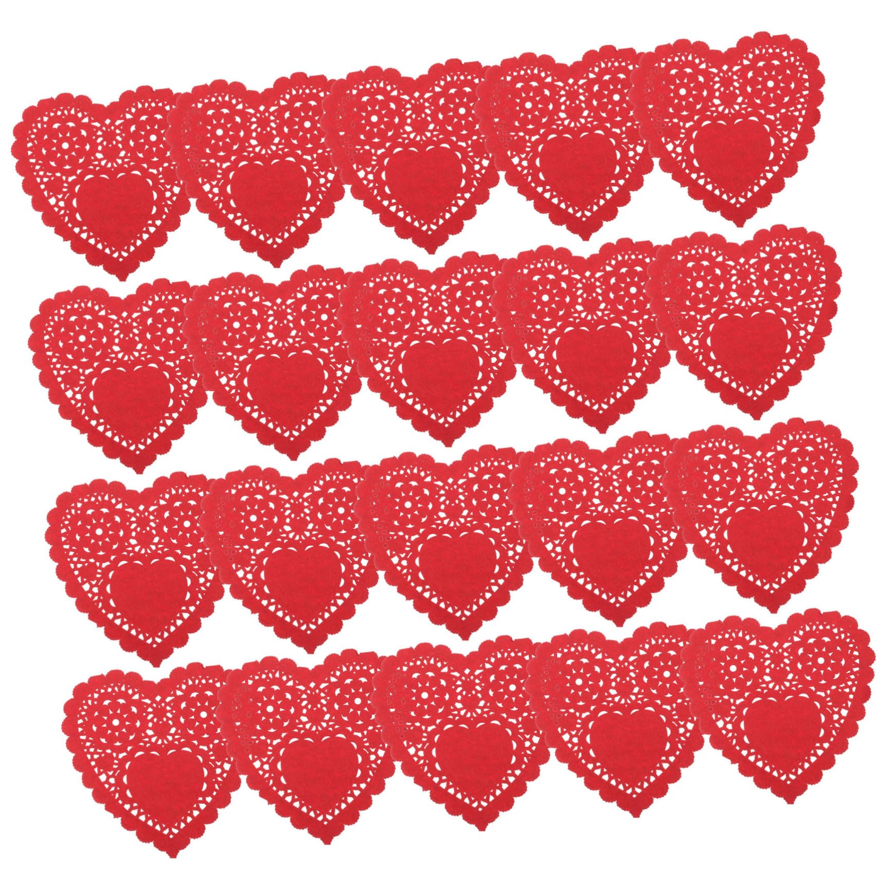 OFFSCH 100pcs Valentine Day Heart Shaped Cake Oil Blotting Pads Food Paper Doilies for Weddings Showers Anniversaries and Gather