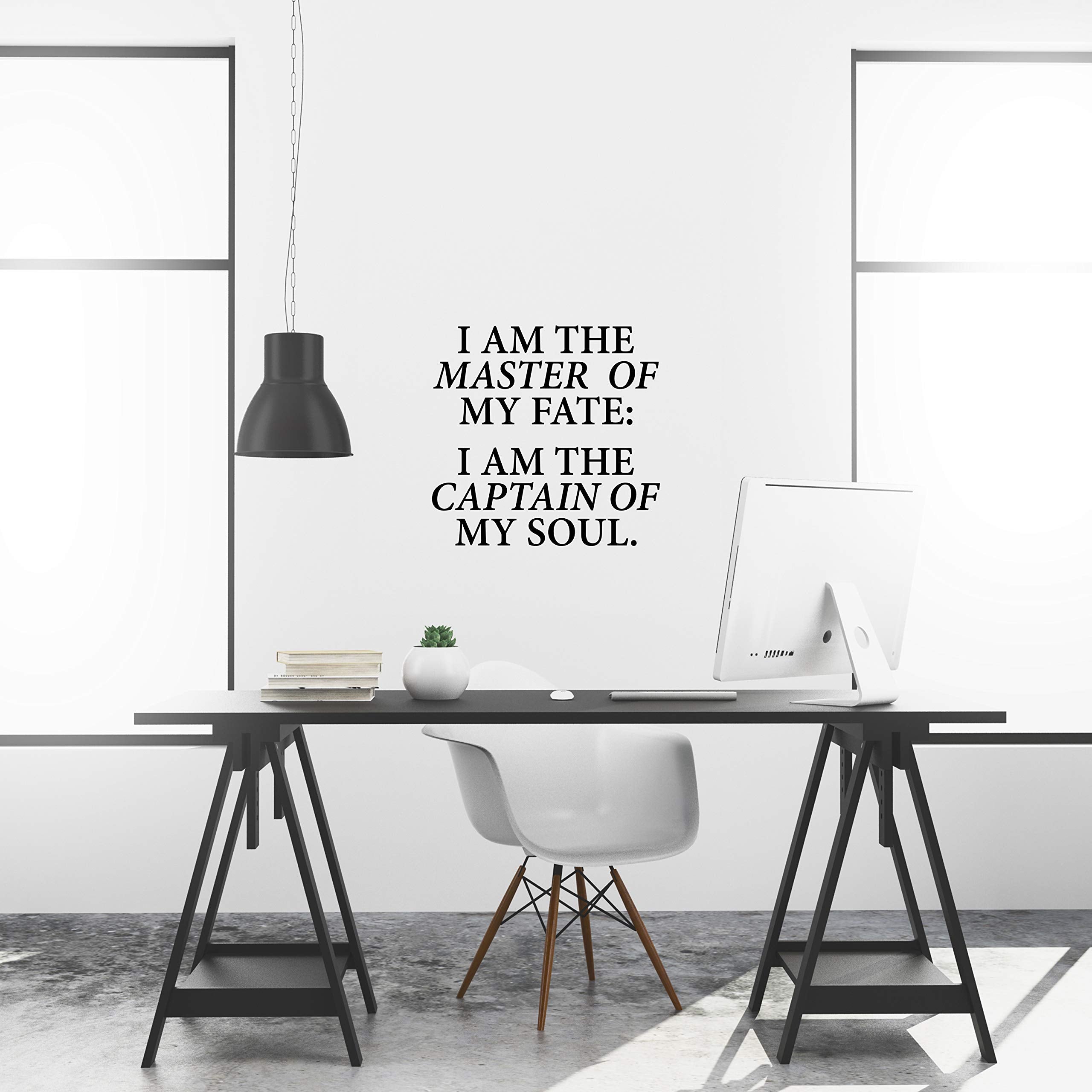 My Vinyl Story I Am The Master Of My Fate I Am The Captain Of My Soul Wall Sticker Inspirational Wall Decal Motivational Office