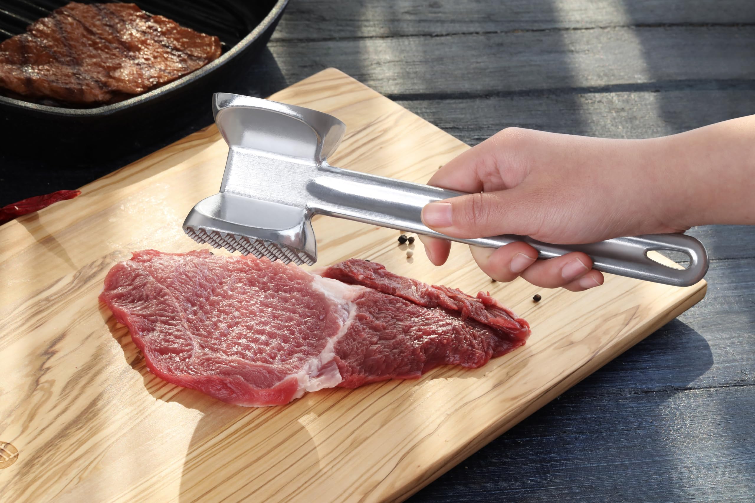New Star Foodservice 36374 Heavy Duty Cast Aluminum Meat Tenderizer, 10-Inch