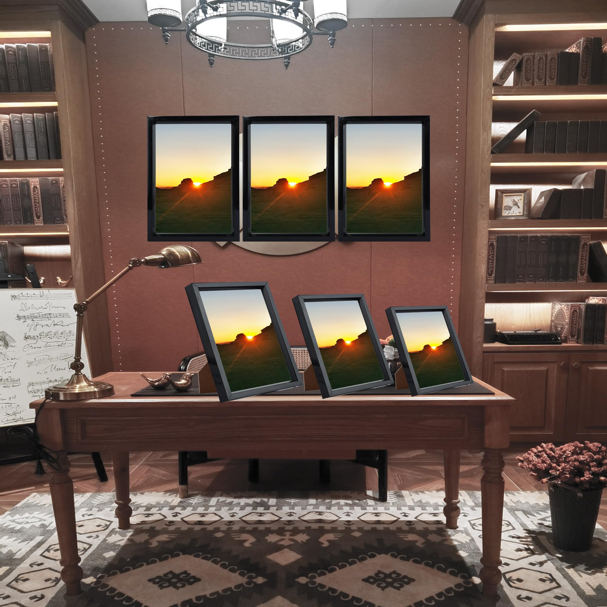 Aynoo 4x6 Picture Frame, Display Pictures 4x6 Collage Picture Frame Black, Wall and Tabletop Plastic Frame,Black