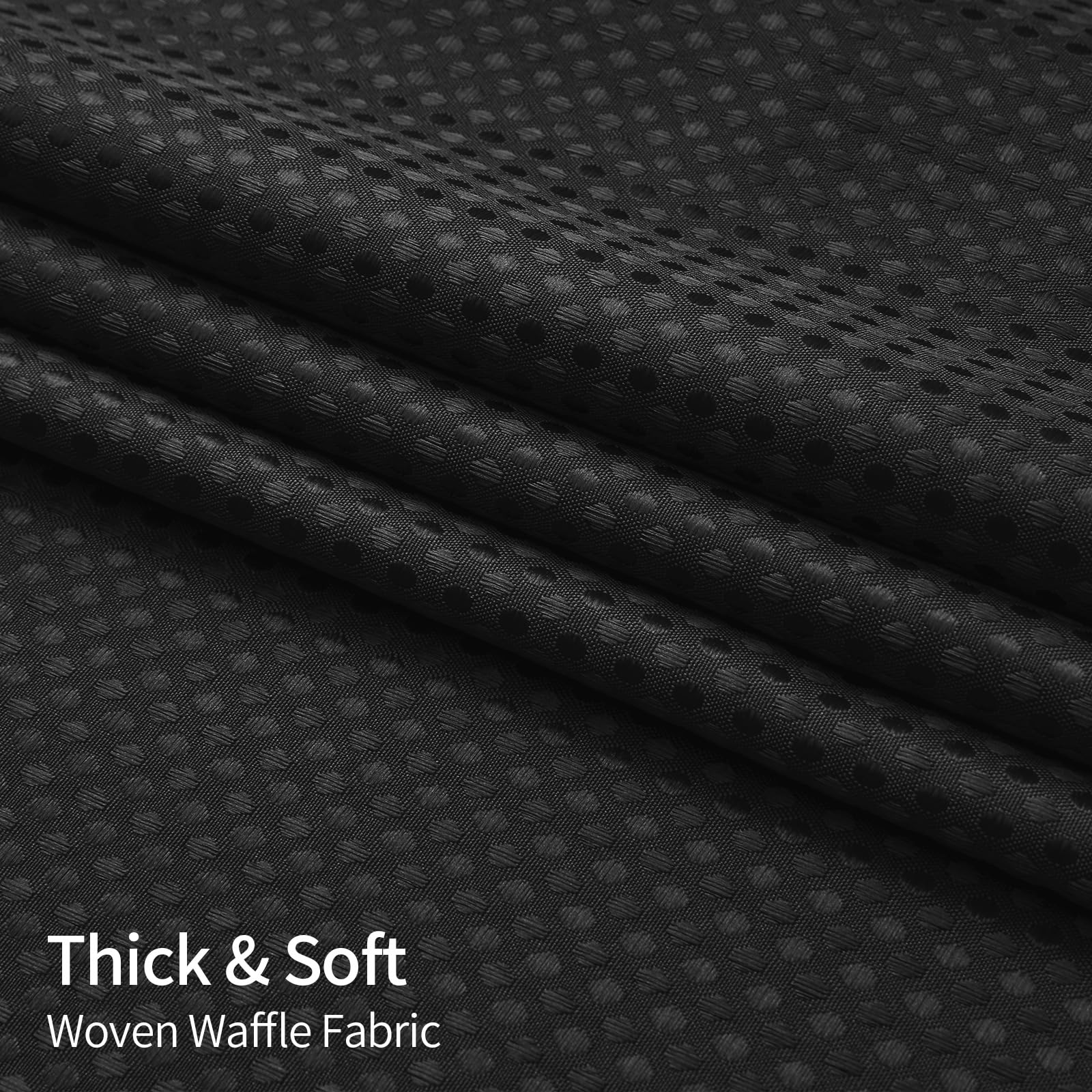 MitoVilla Black Waffle Shower Curtain Set with Snap-in Liner  Modern Waffle Weave Fabric Shower Curtain  Luxury Heavyweight Cloth Shower Curtain for Neutral Hotel & Spa Bathroom Decor  72 x 72