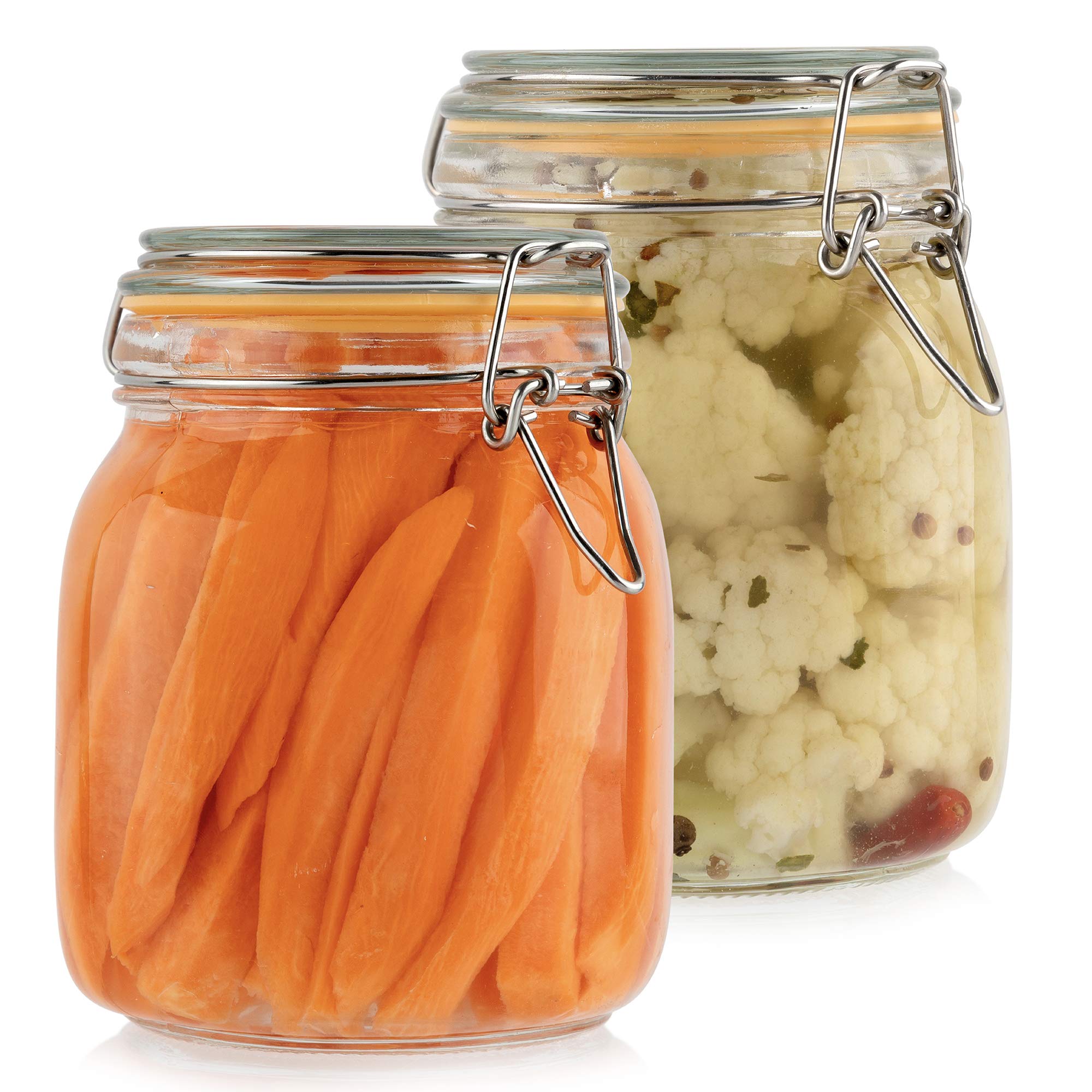 Galashield 32 oz Glass Jars with Lids Food Storage Jars with Airtight Lids Leak Proof Glass Canisters Kitchen Jars [Set of 2]