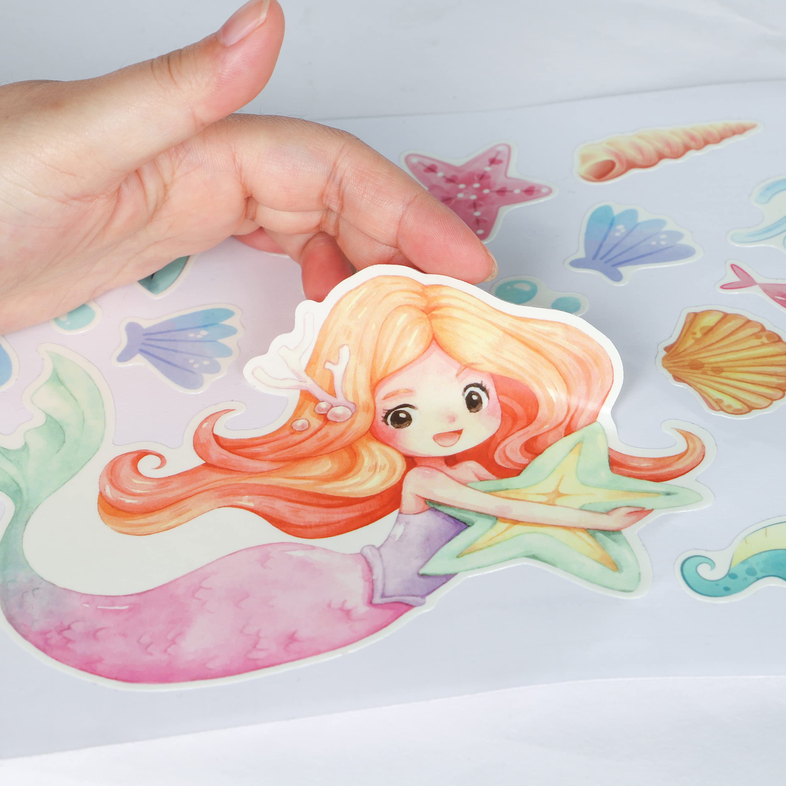 Glow In The Dark Stars Mermaid Wall Decals, Turtle Ocean Fish Stickers For Ceiling, Diy Wall Decor For Nursery Playroom Living R