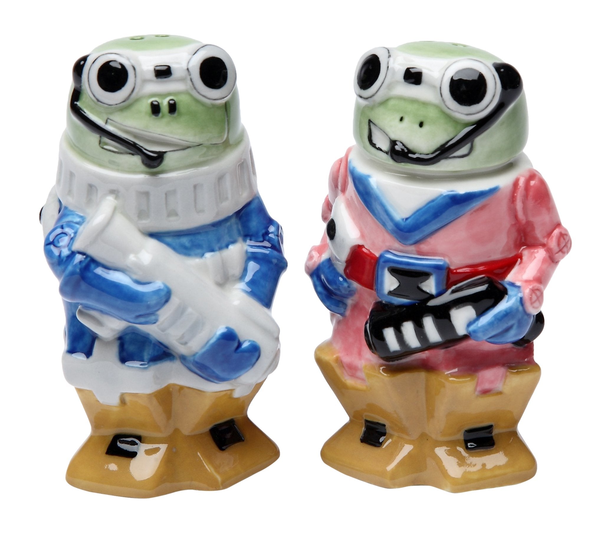 Stealstreet Ss-Cg-20729, Double Painted Robot Space Suit Frog Salt And Pepper Shaker Set, Multi