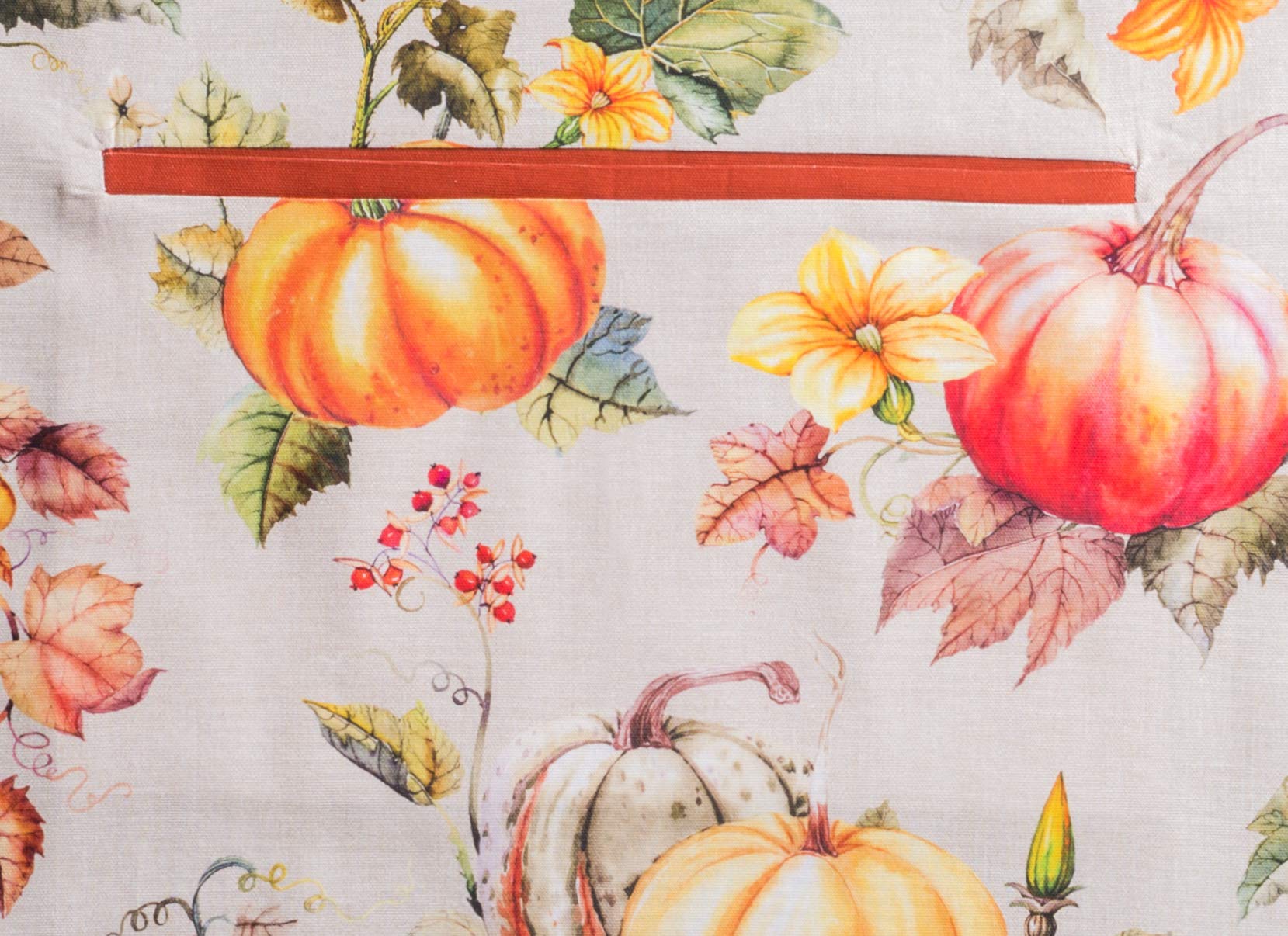 Maison D' Hermine Potiron 100% Cotton 1 Piece Kitchen Apron With An Adjustable Neck & Hidden Centre Pocket With Long Ties For Wo