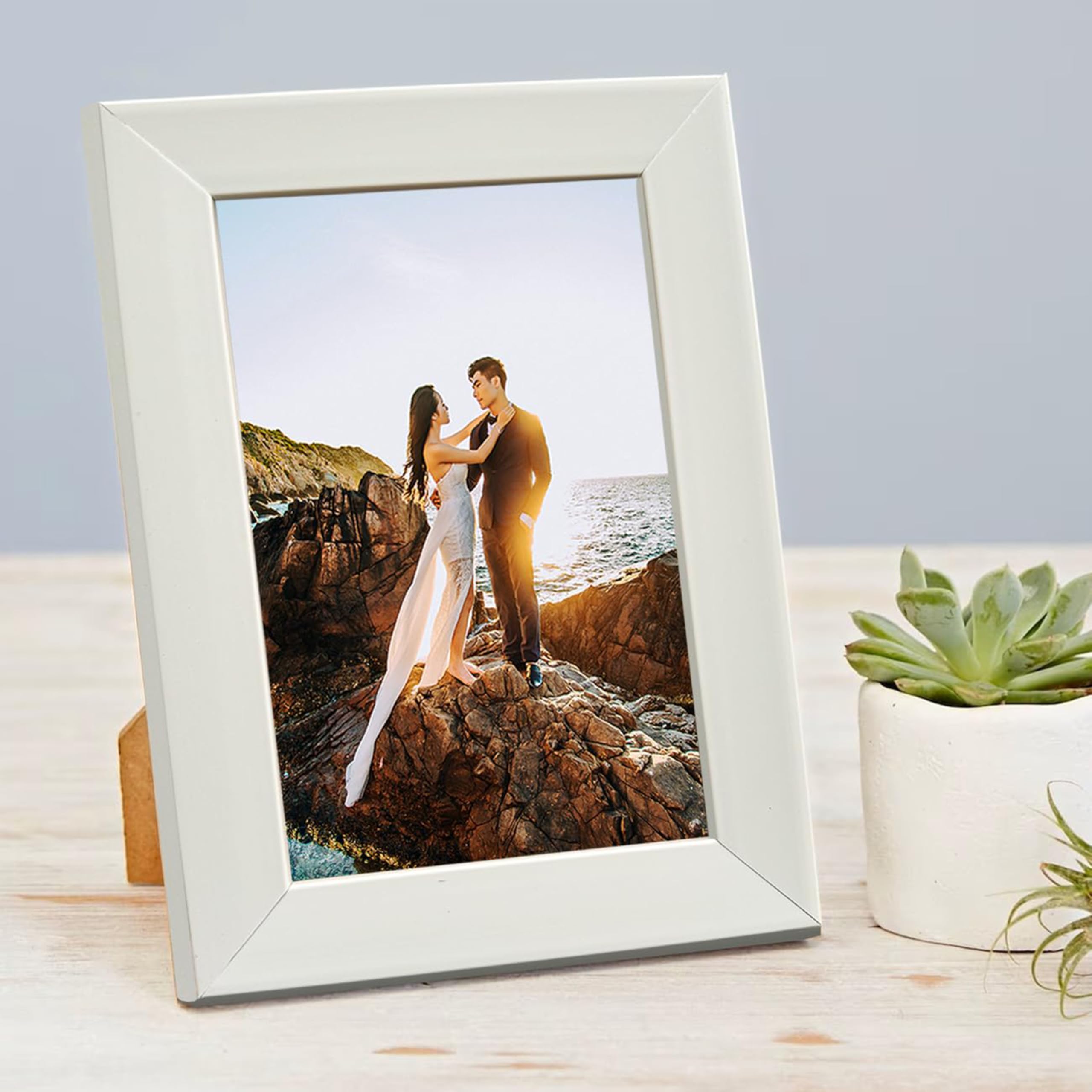 Art Street Synthetic Wall/Table Photo Frame With Stand For Home And Office Wall Decor (White, 4X6 Inch)