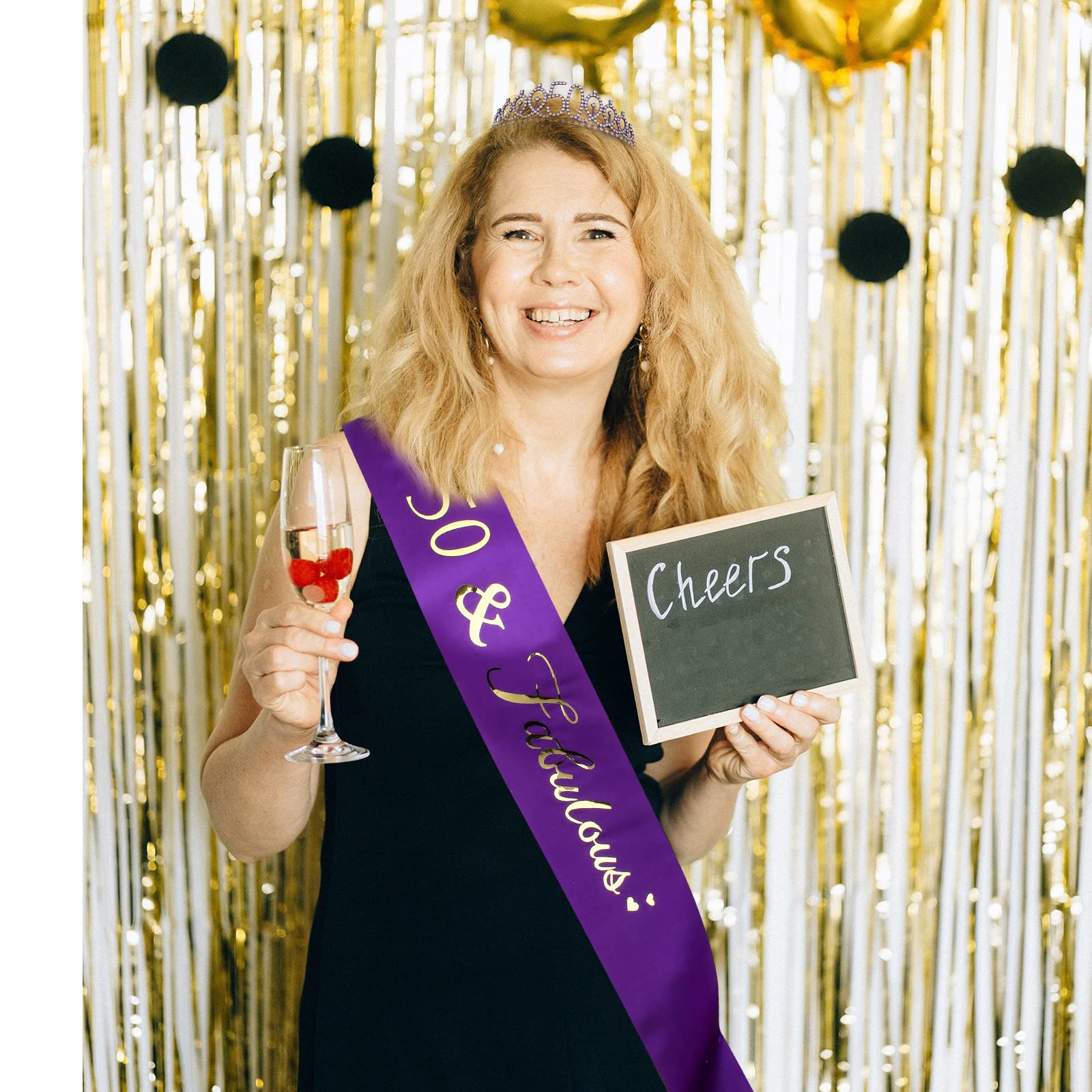 Purple 50Th Birthday Gifts For Women, 50Th Purple Birthday Decorations Women, 50Th Birthday Sash, 50Th Birthday Tiara, 50Th Birt