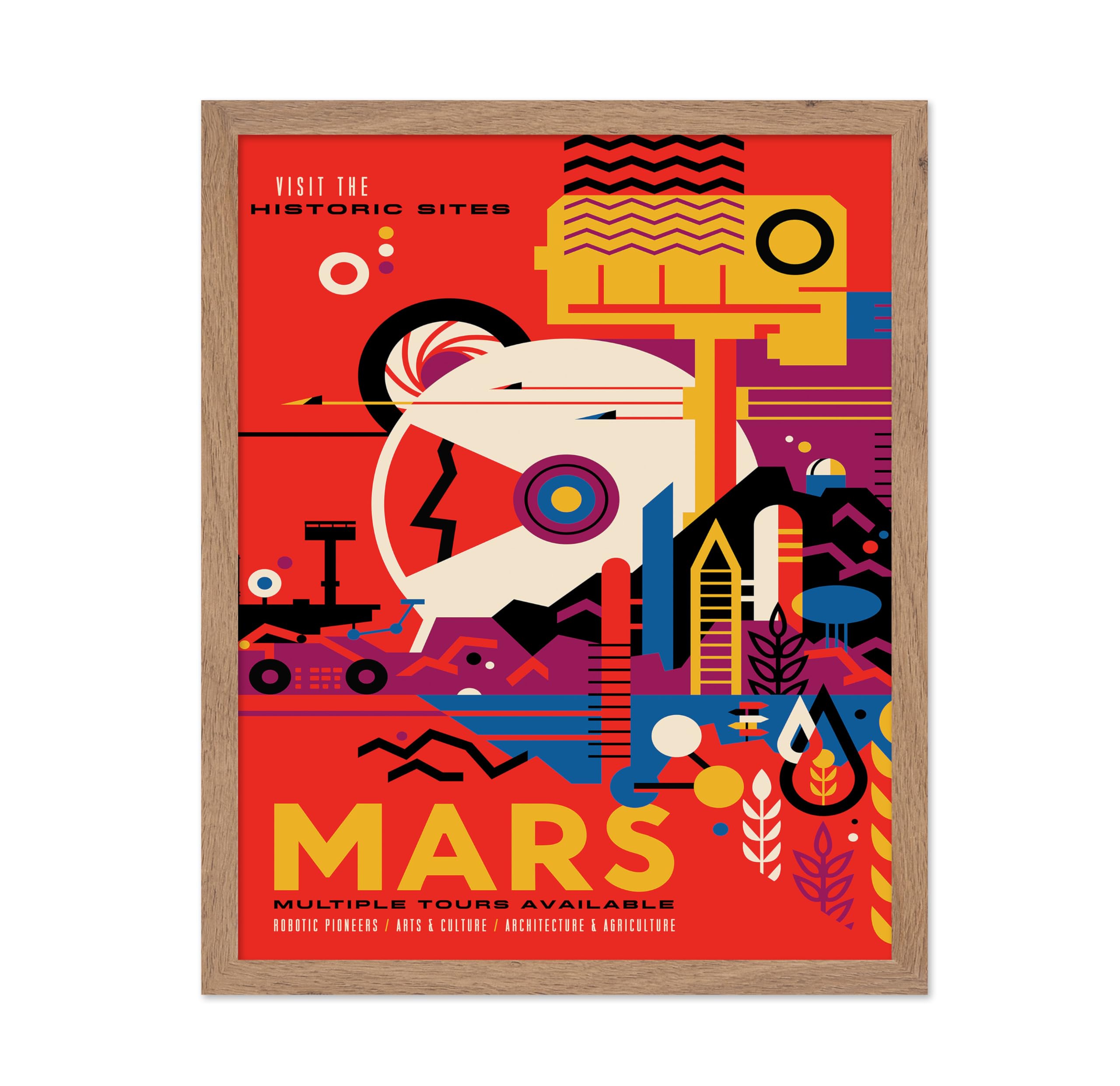 Poster Master Mars NASA Space Print - Mars Imagine a Future - Retro Wall Art - Mars Travel Poster - Great Wall Decor Gift for Ho