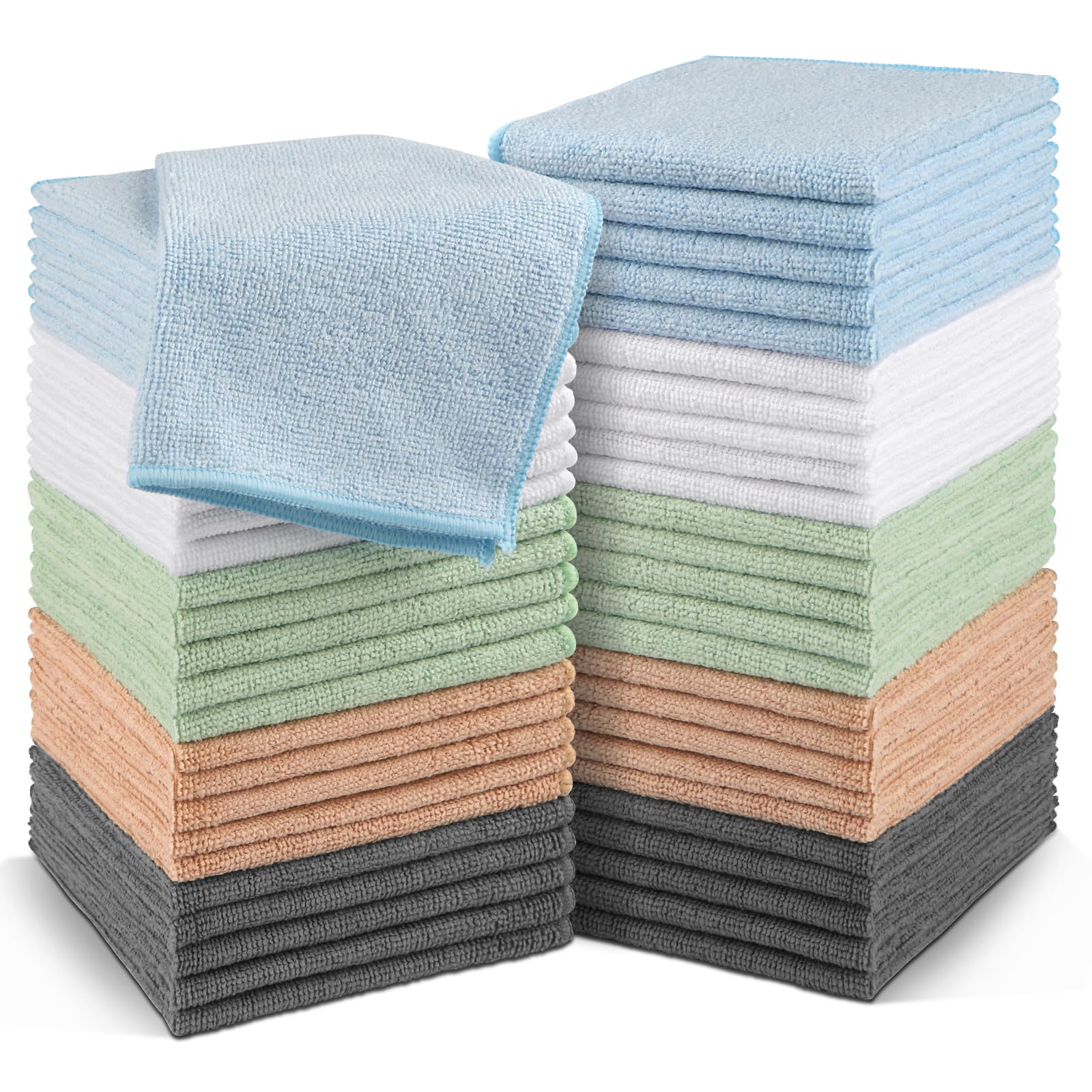 Orighty Washcloths Bulk Towels Set 50 Pack, Highly Absorbent And Soft Feel Microfiber Face Cloths, Multi-Purpose Wash Cloths & H