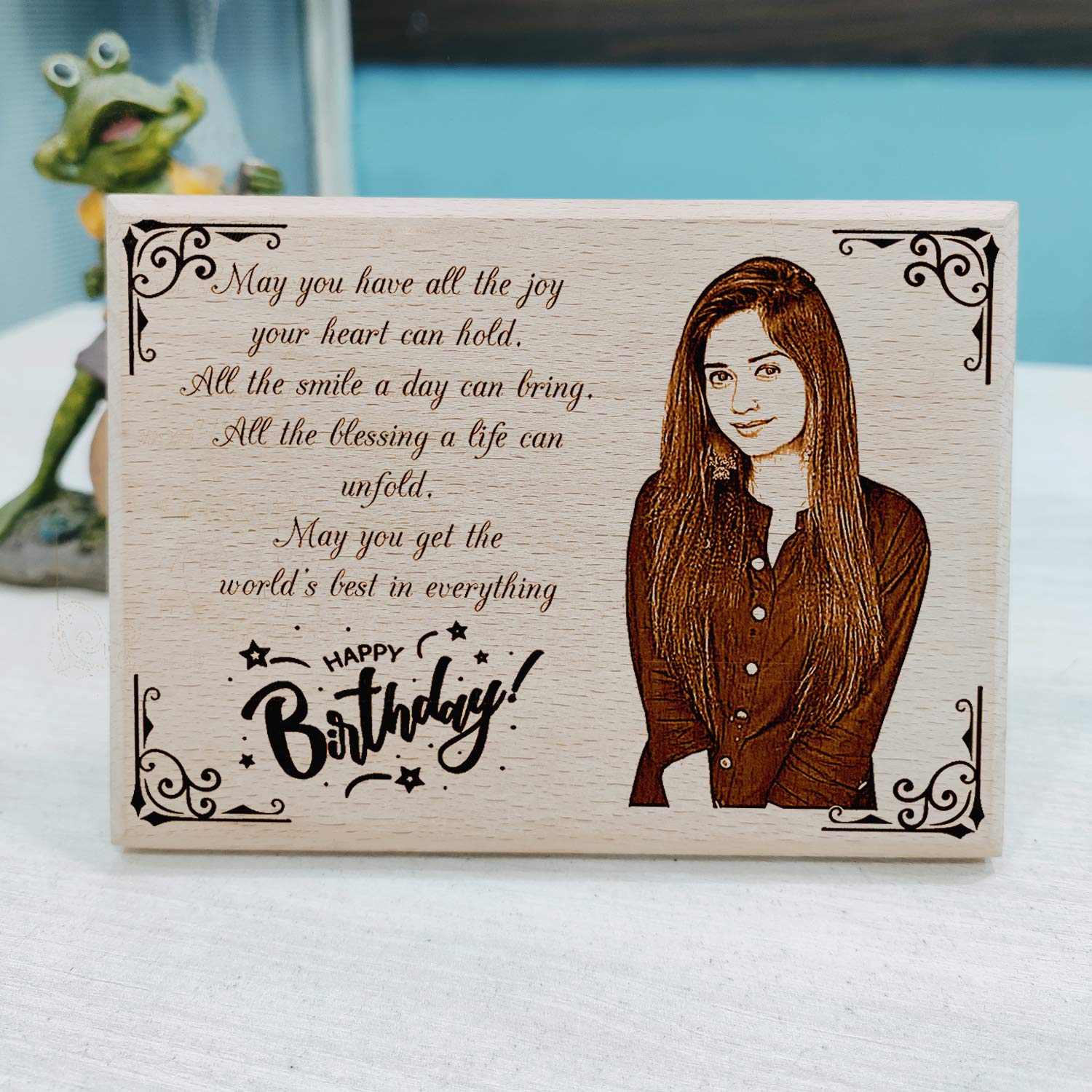 Incredible Gifts India Unique Personalized Engraved Plaque Birthday Gift For Husband Special (9X7 Inches, Wood, Brown), Tabletop