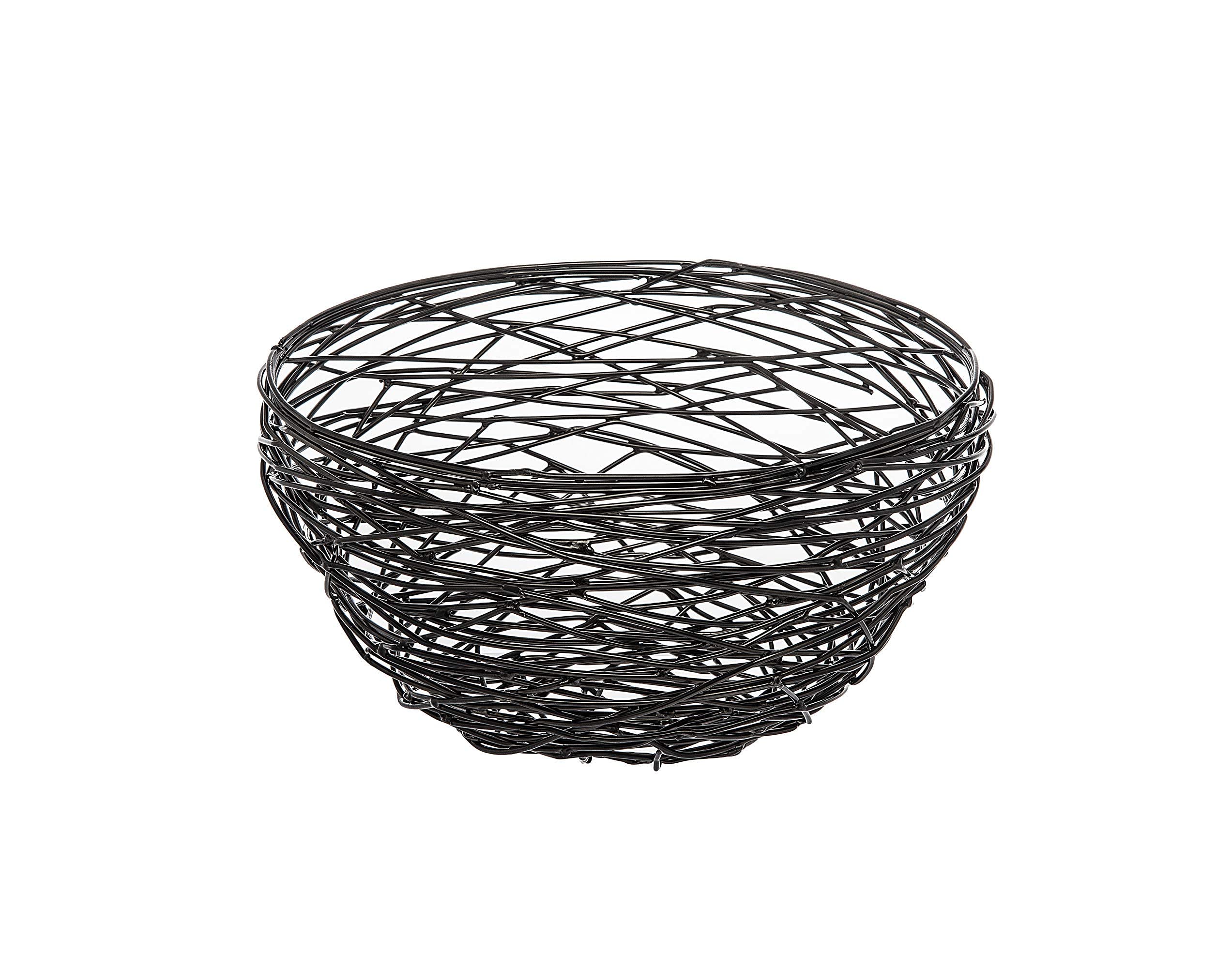 Godinger Decorative Nest Fruit Bowl Centerpiece Food Serveware 8 Inch - Black