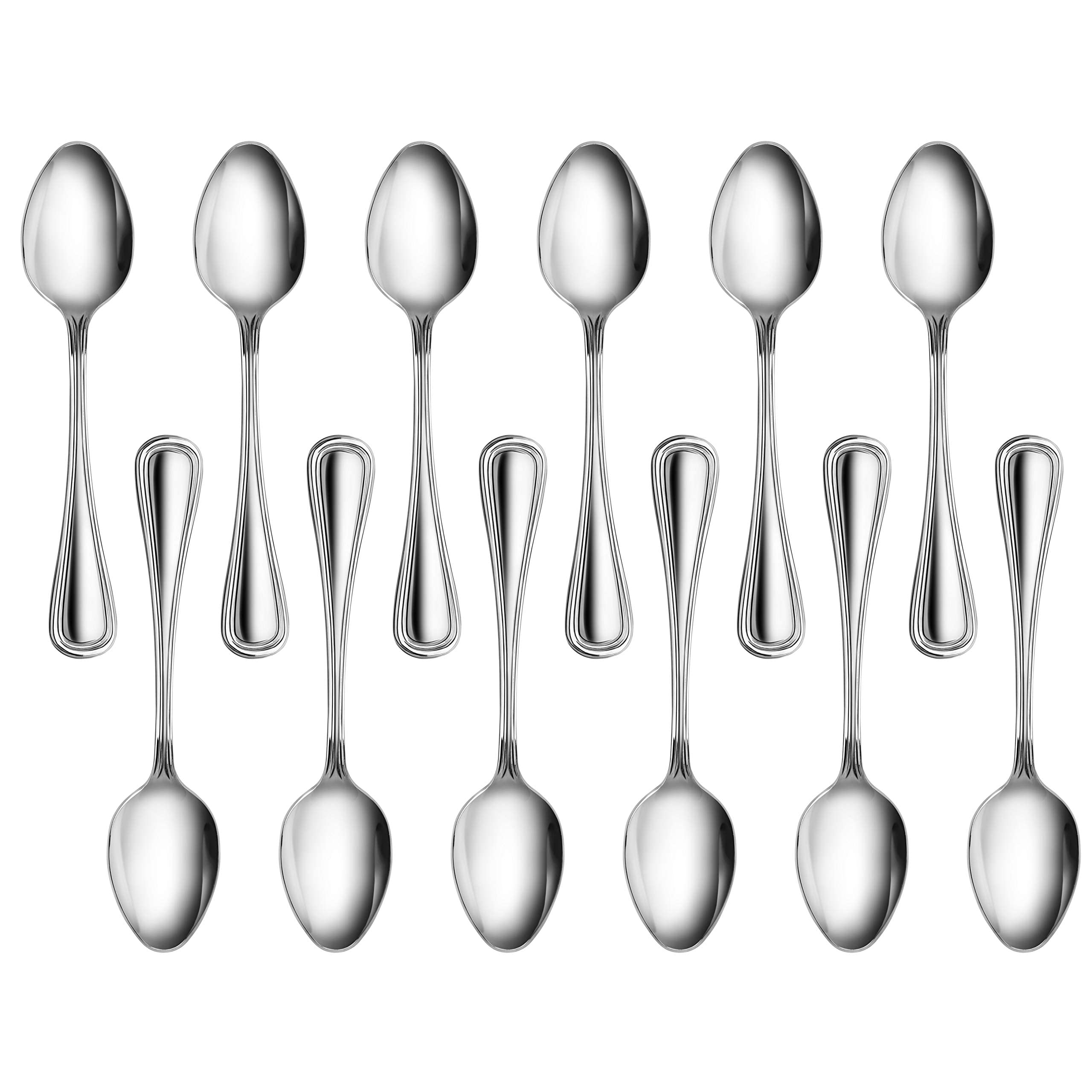 New Star Foodservice 58123 Slimline Pattern, 18/0 Stainless Steel, Dinner/Dessert Spoon, 7.25-Inch, Set Of 12