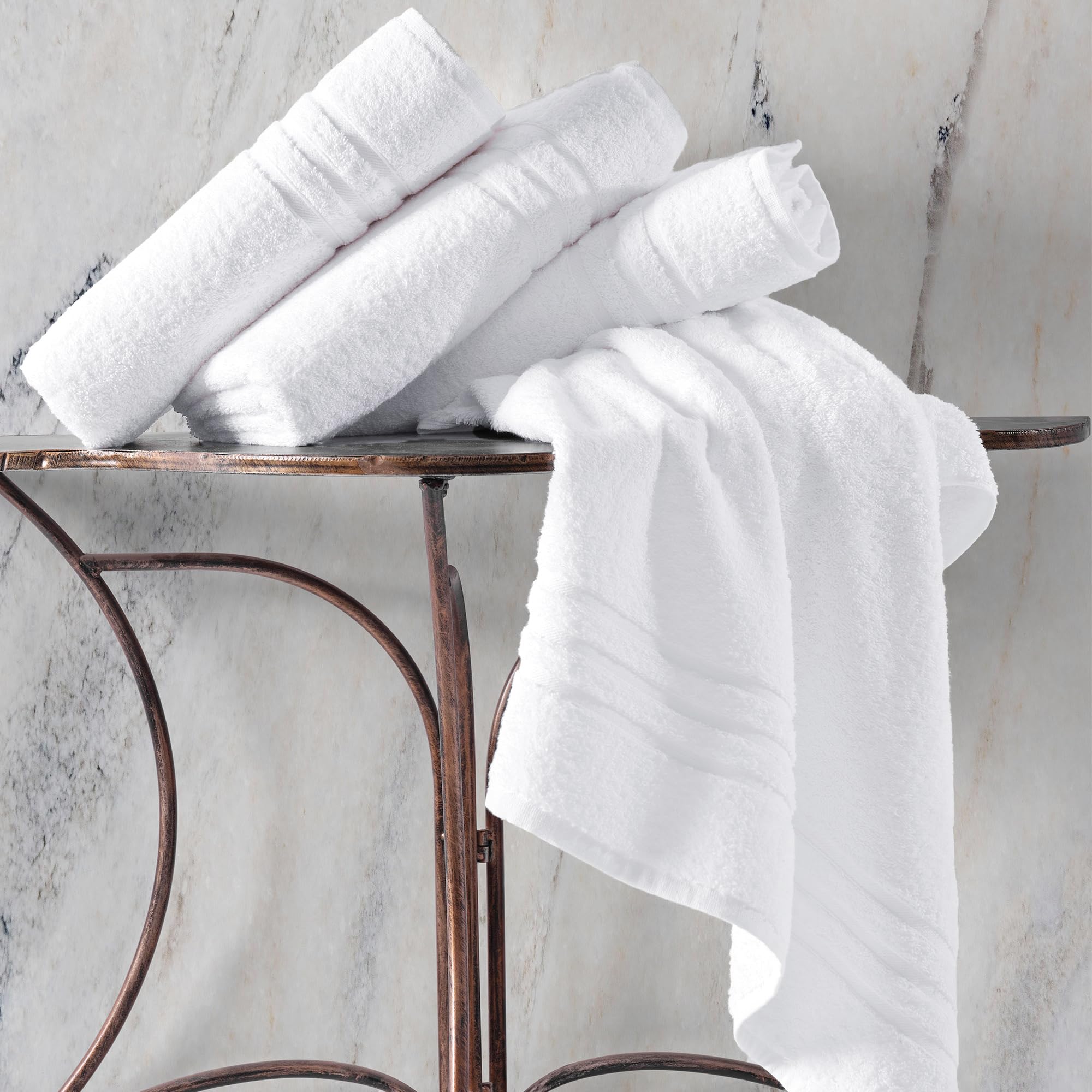 Hammam Linen White Bath Towels 4-Pack - 27x54 Soft and Absorbent  Premium Quality Perfect for Daily Use 100% Cotton Towel 600 GSM