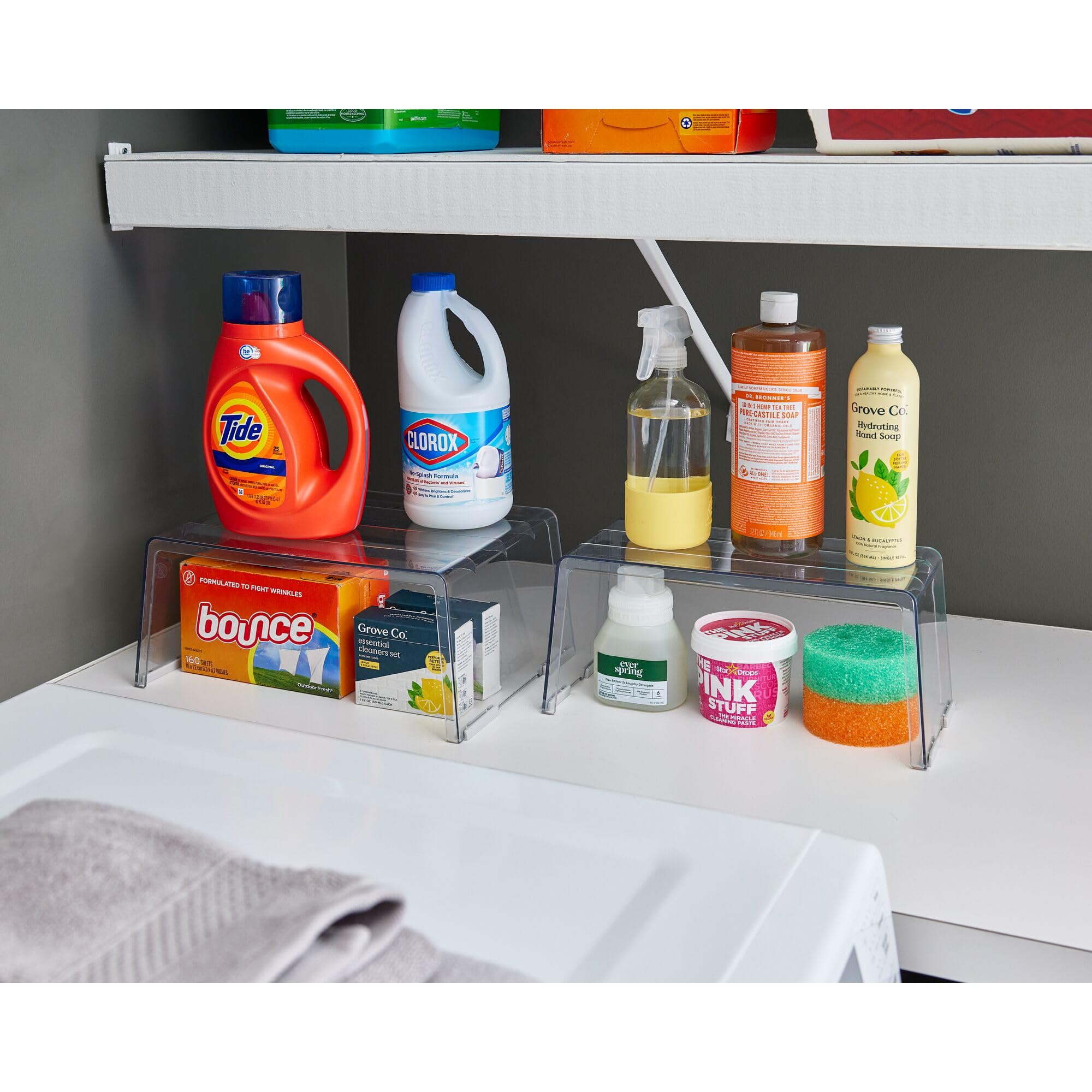 InterDesign Narrow Riser, Clear - Compact Storage Solution, Model 62003, Perfect for Organizing Small Spaces