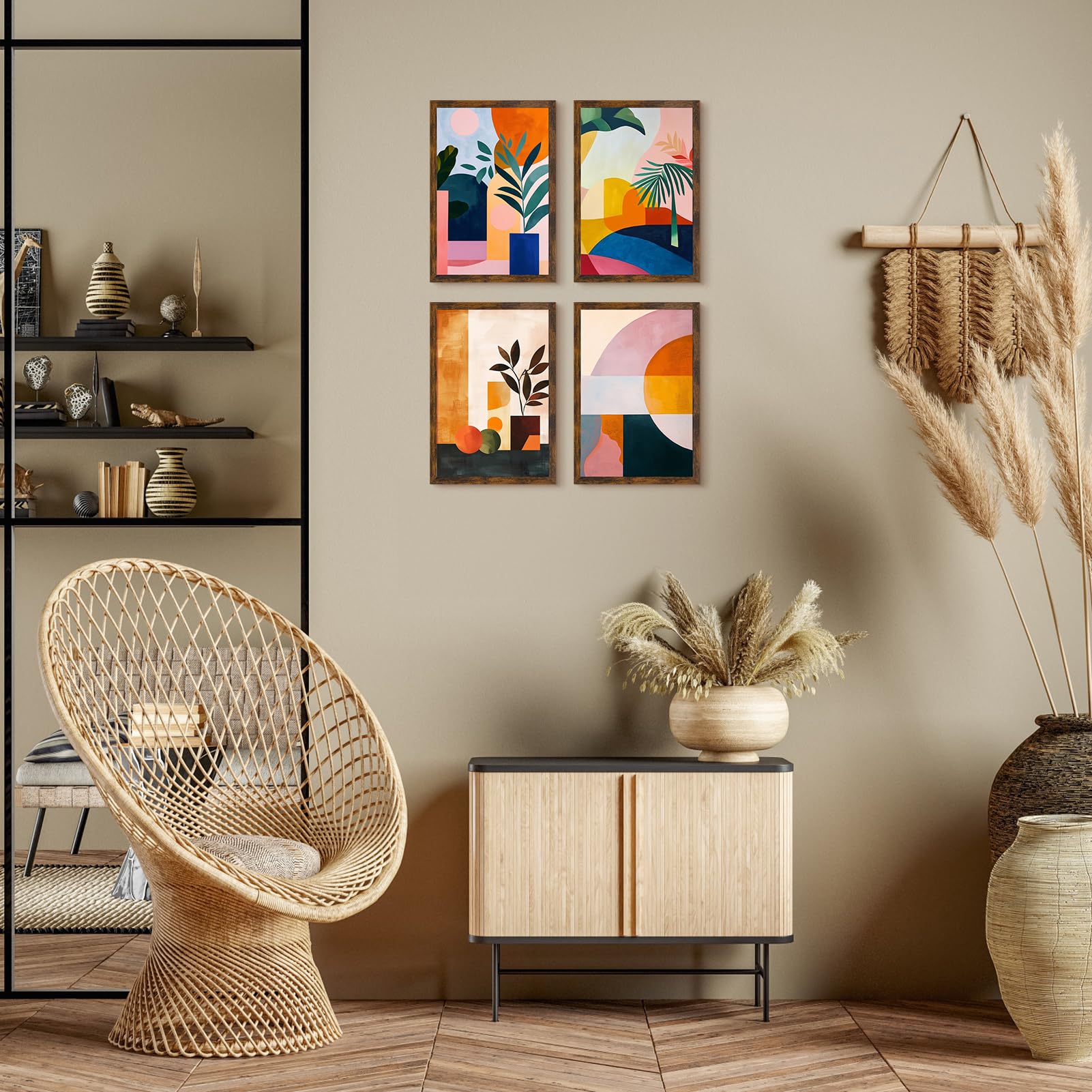 Giftgarden 8x12 Picture Frame Rustic Brown, 8 by 12 Thin Photo Frame for Wall Tabletop Display, Single