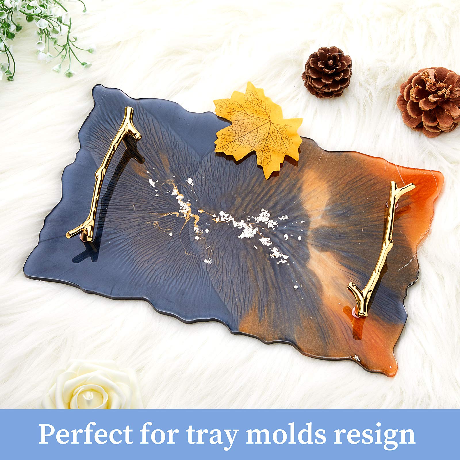 6 Pieces Tray Handles For Tray Molds Resin Tray Molds Handles Branches Shaped Stainless Steel Handles With Screw Sets For Silico
